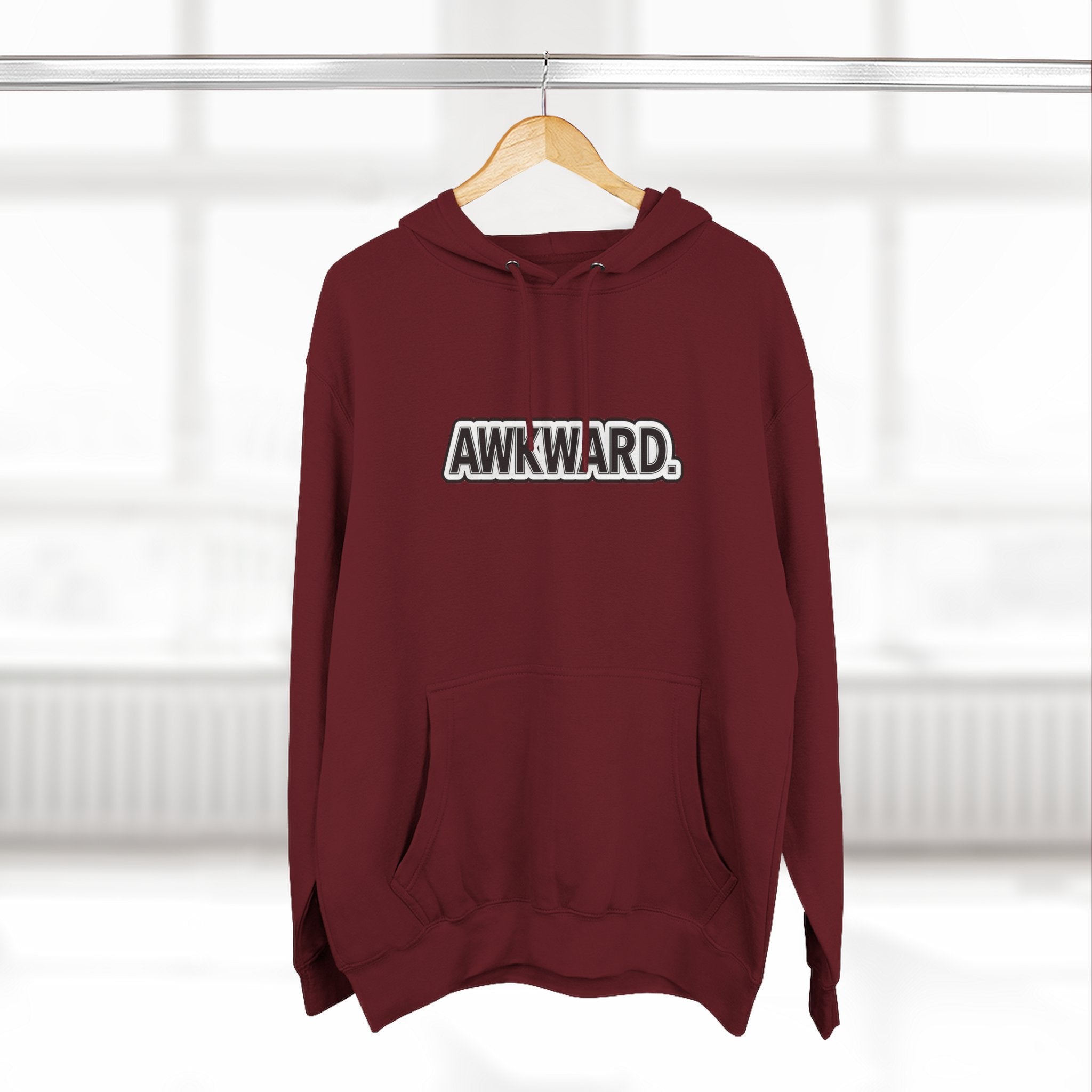 AWKWARD. Fleece Hoodie — Injured Dog Wheelchair 3D Streetwear