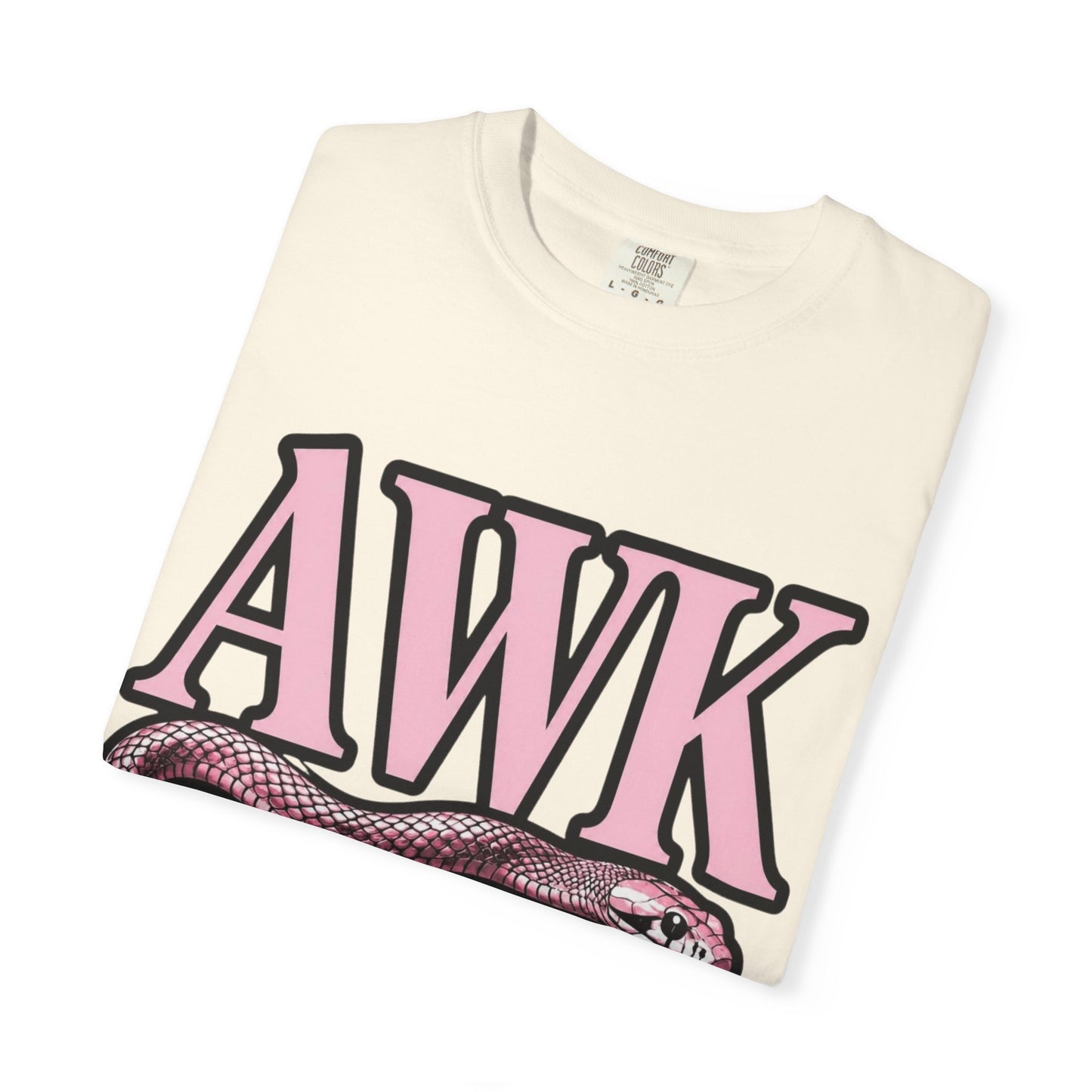 AWKWARD Snake Tee — Retro Pink Graphic T-Shirt for Her