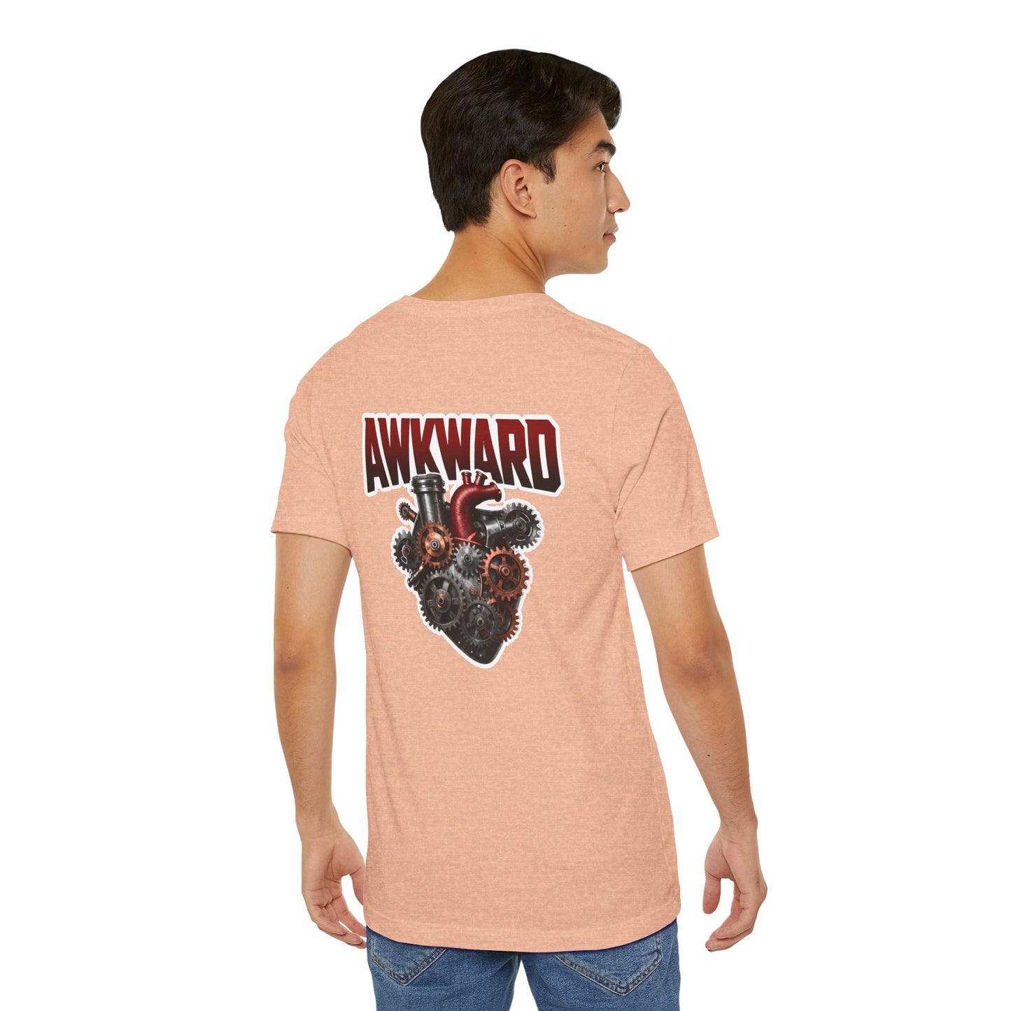 Steampunk 3D Mechanical Heart Tee — AWKWARD Back Graphic
