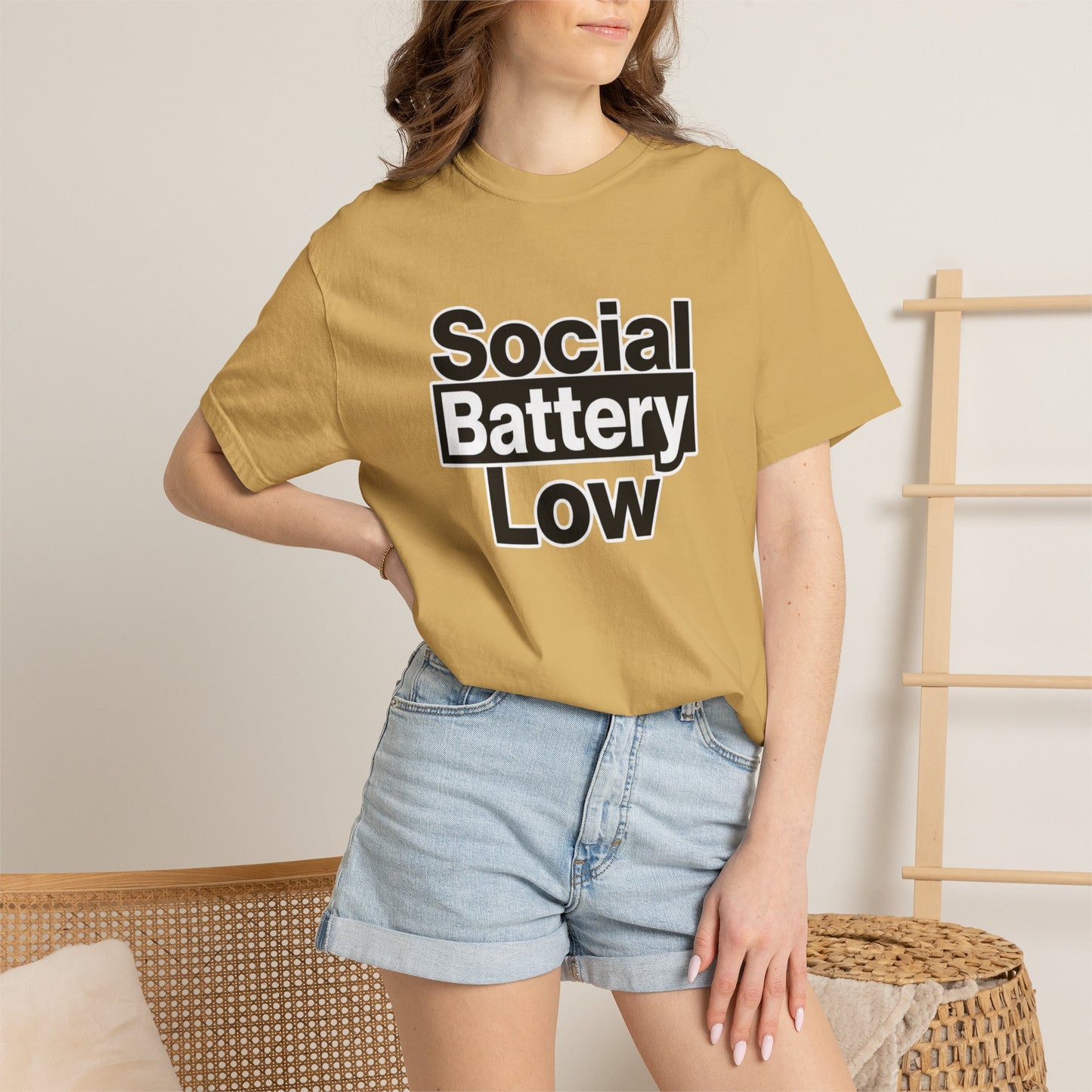 Social Battery Low Tee - Minimalist Edgy Streetwear | Comfort Colors