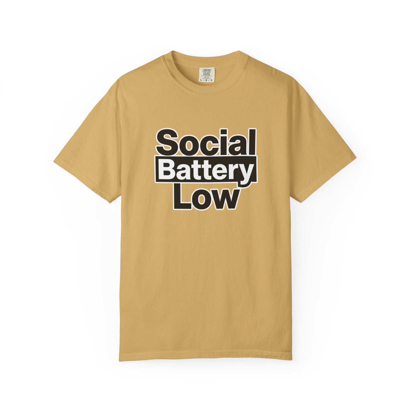 Social Battery Low Tee - Minimalist Edgy Streetwear | Comfort Colors