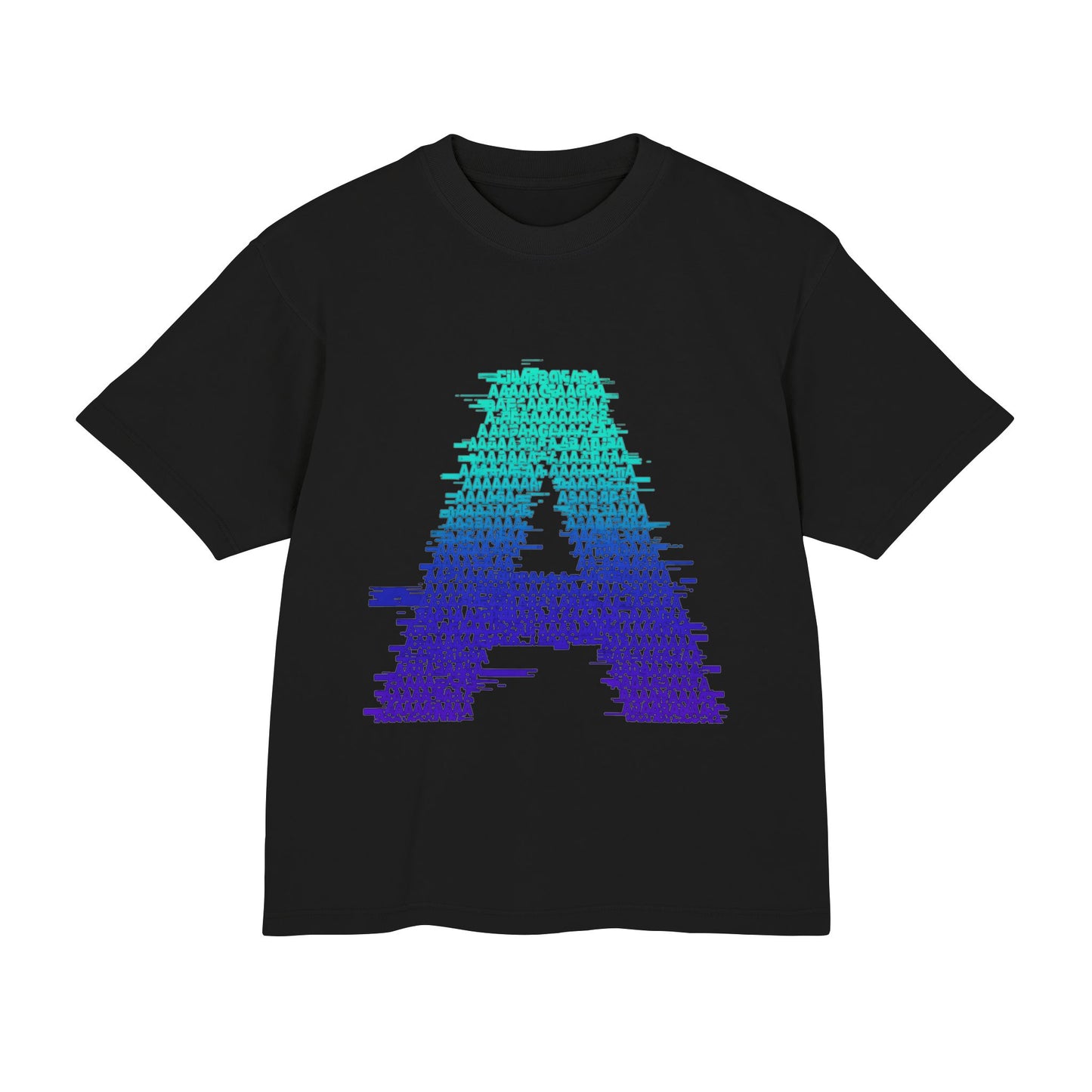 Awkward 'A' Glitch Tee — Teal-to-Purple Streetwear for Introverts