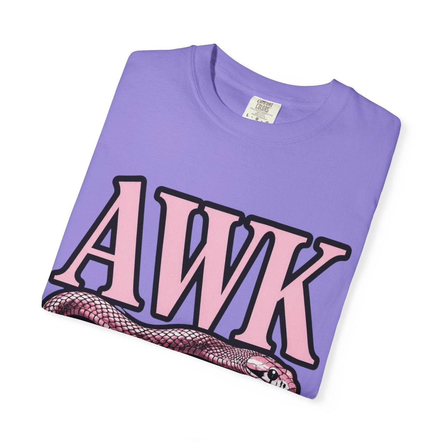 AWKWARD Snake Tee — Retro Pink Graphic T-Shirt for Her