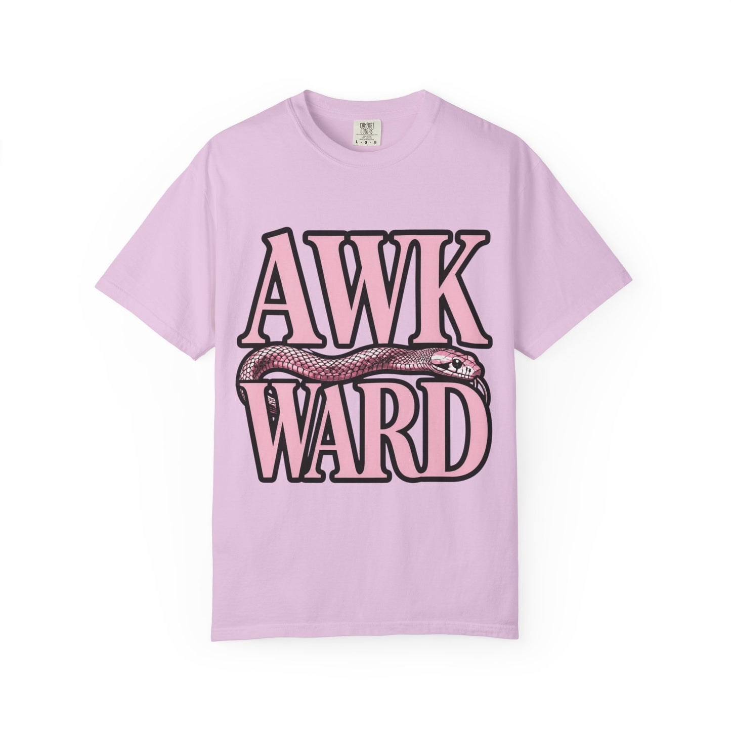AWKWARD Snake Tee — Retro Pink Graphic T-Shirt for Her