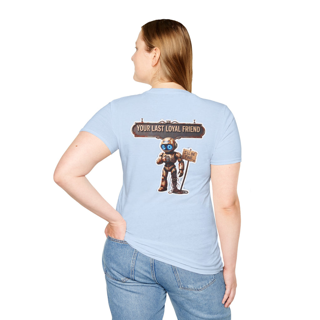 AWKWARD. T-Shirt — 3D Quirky Robot “Your Last Loyal Friend” Back Graphic