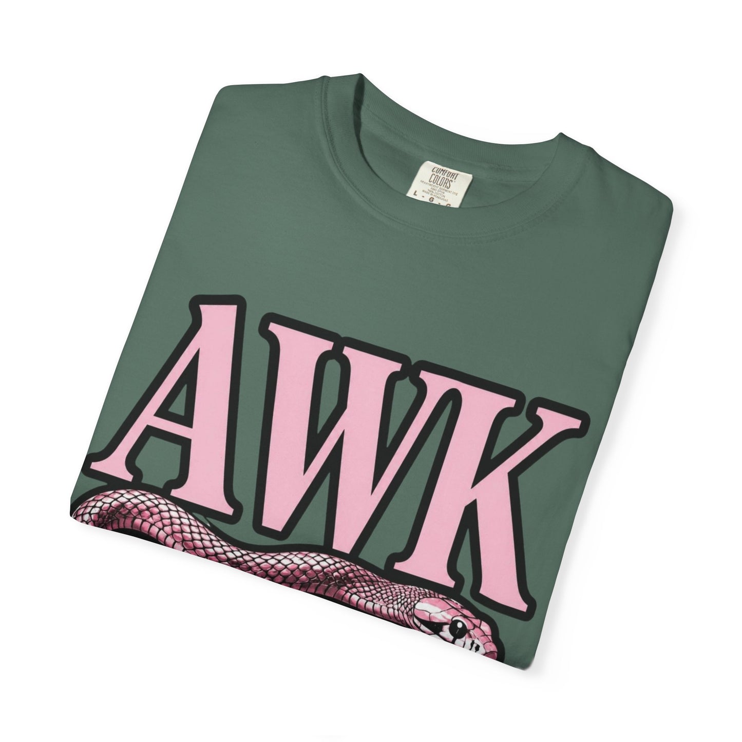 AWKWARD Snake Tee — Retro Pink Graphic T-Shirt for Her