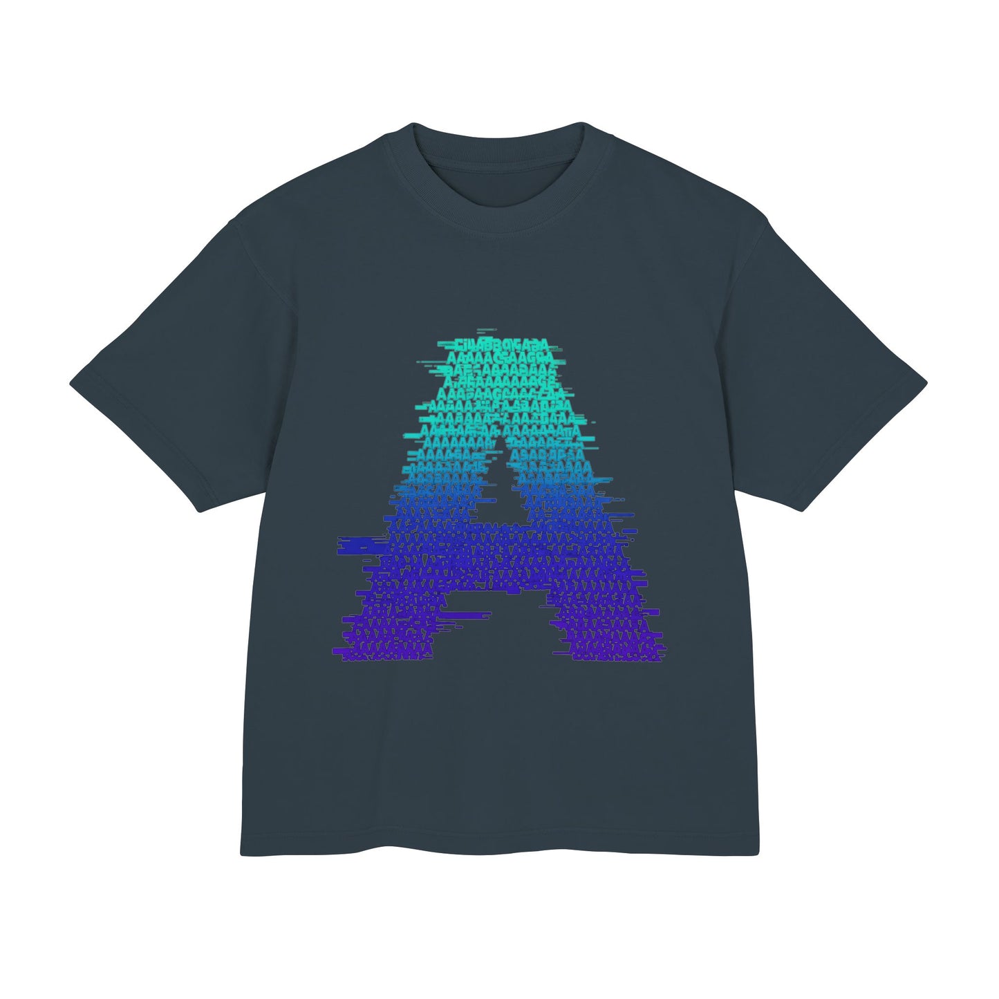 Awkward 'A' Glitch Tee — Teal-to-Purple Streetwear for Introverts