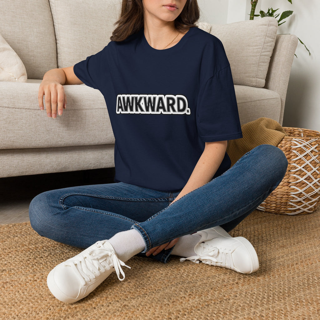 AWKWARD. T-Shirt — Cute Lonely Robot ‘Low Social Battery’ Introvert Tee