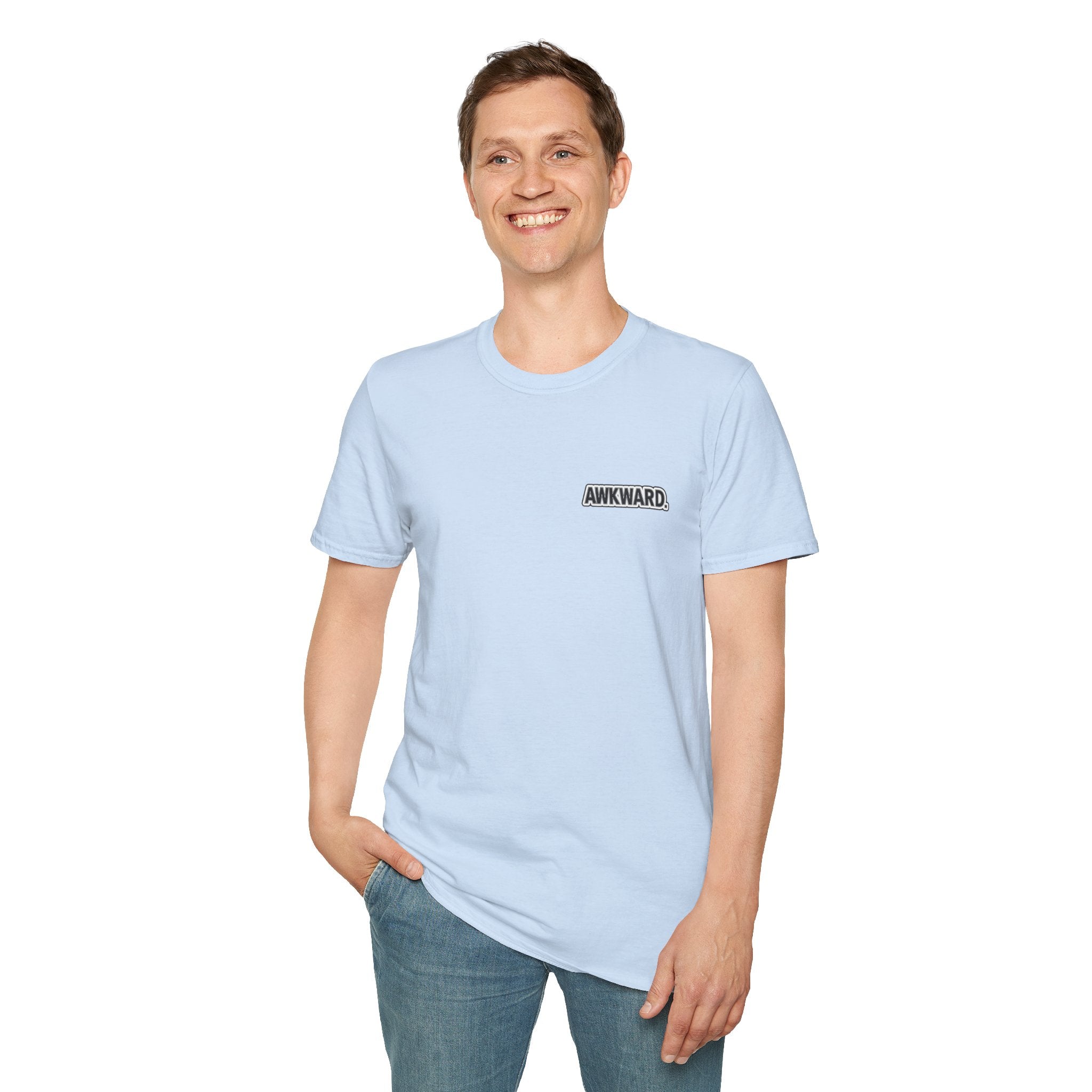 AWKWARD. T-Shirt — 3D Quirky Robot “Your Last Loyal Friend” Back Graphic