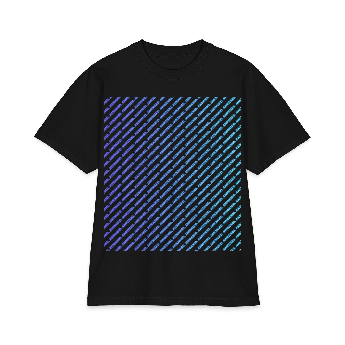Glitch Stripe T-Shirt — Blue 'Do Not Disturb' Streetwear