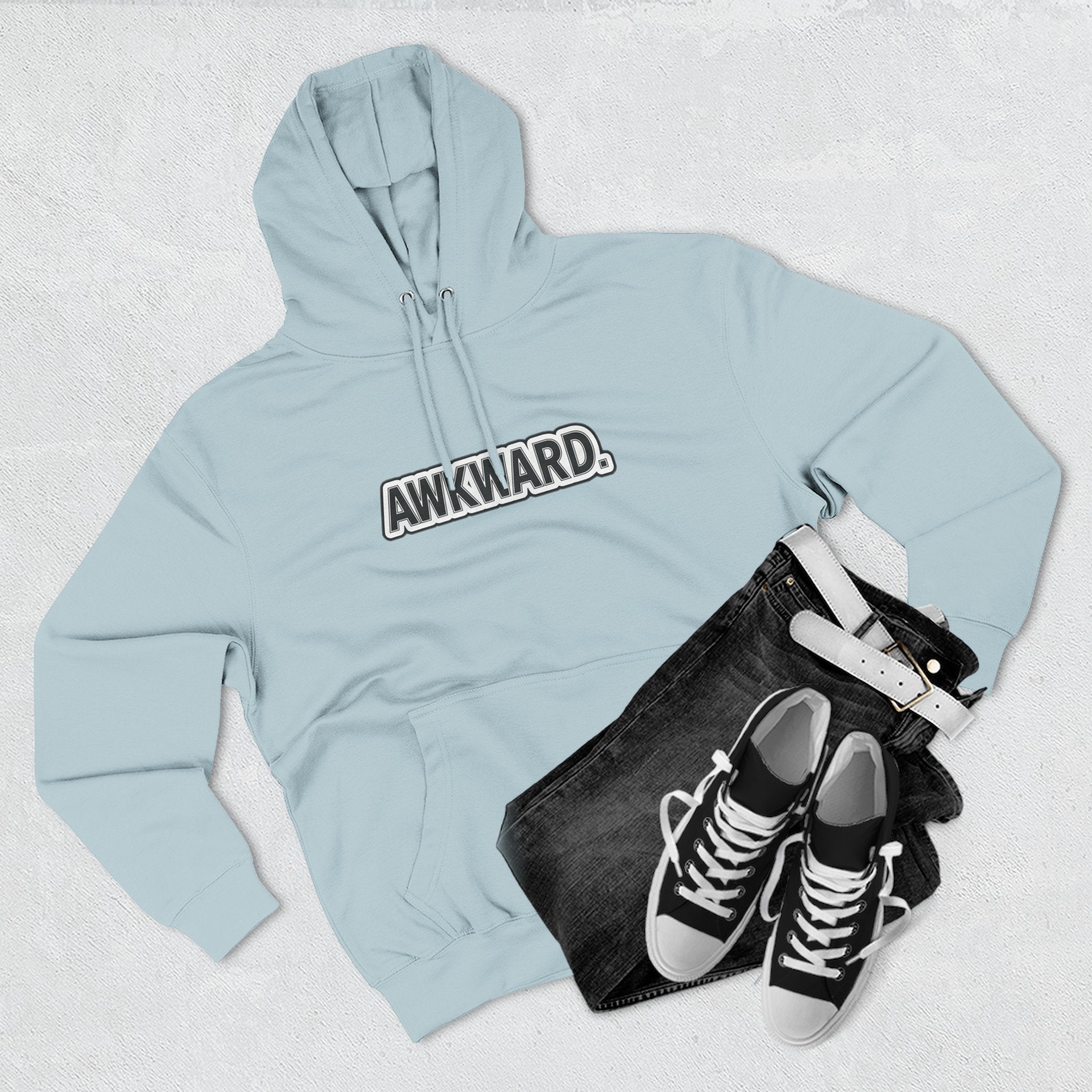 AWKWARD. Fleece Hoodie — Injured Dog Wheelchair 3D Streetwear