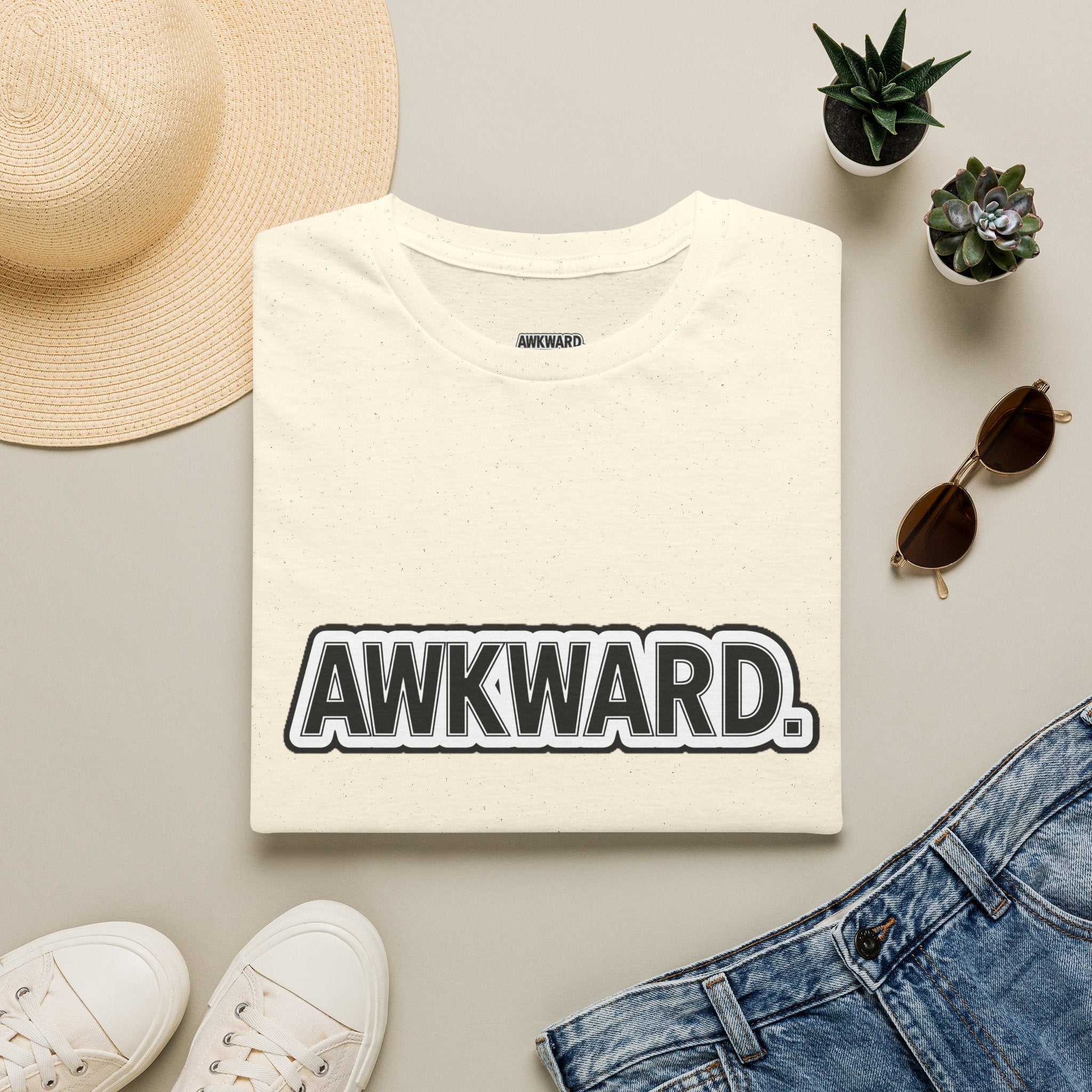 AWKWARD. Tee — Edgy Bandaged Dog Wheelchair Graphic Streetwear Shirt