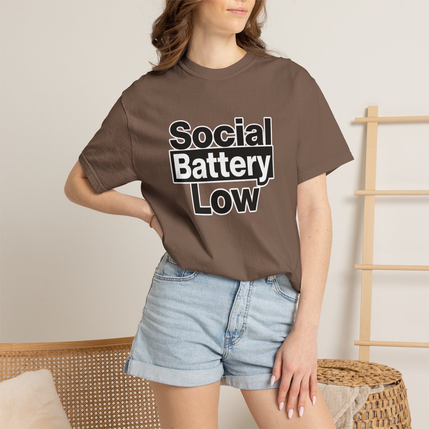 Social Battery Low Tee - Minimalist Edgy Streetwear | Comfort Colors