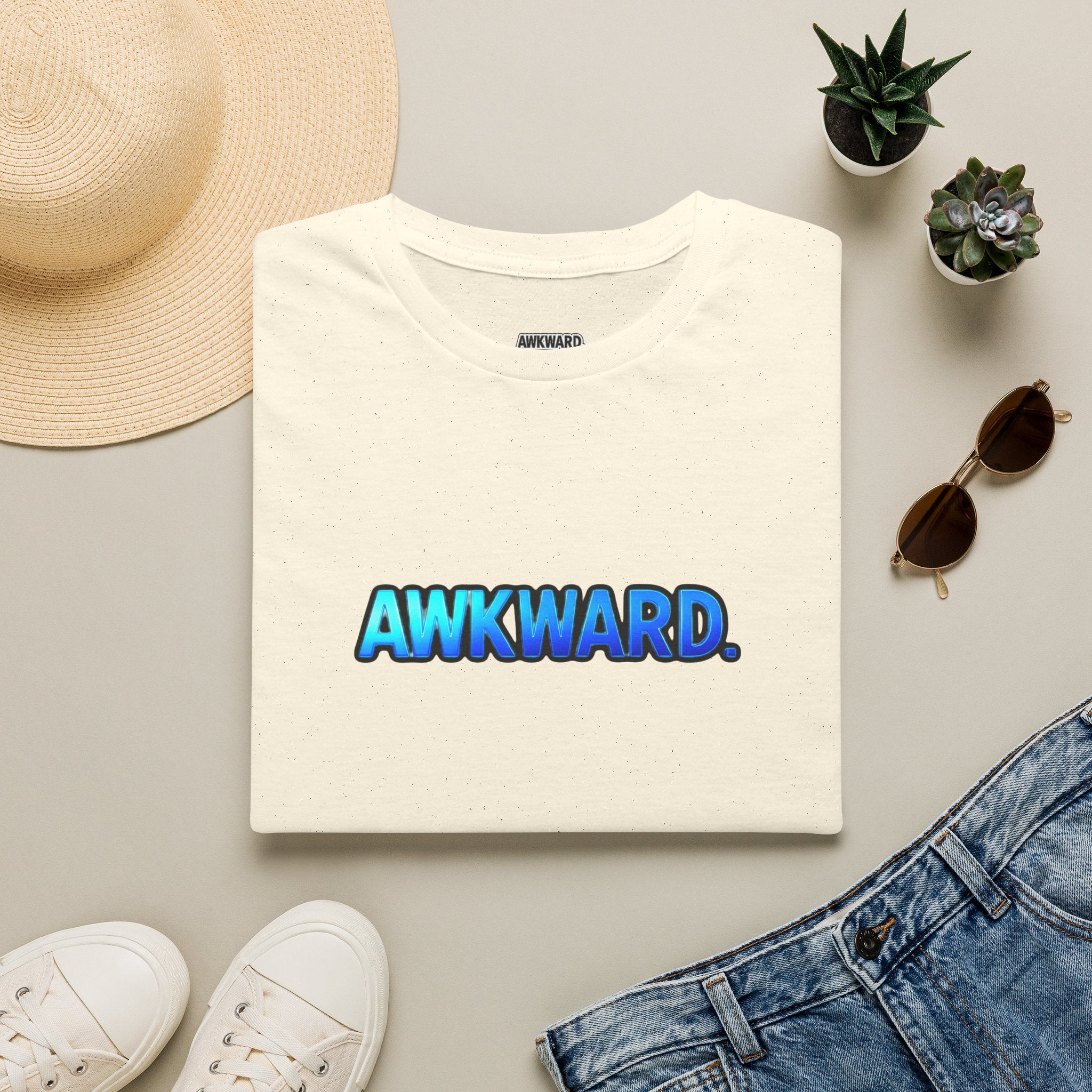 AWKWARD Tee — 3D Injured Red Dog in Wheelchair, Dark Humor Streetwear