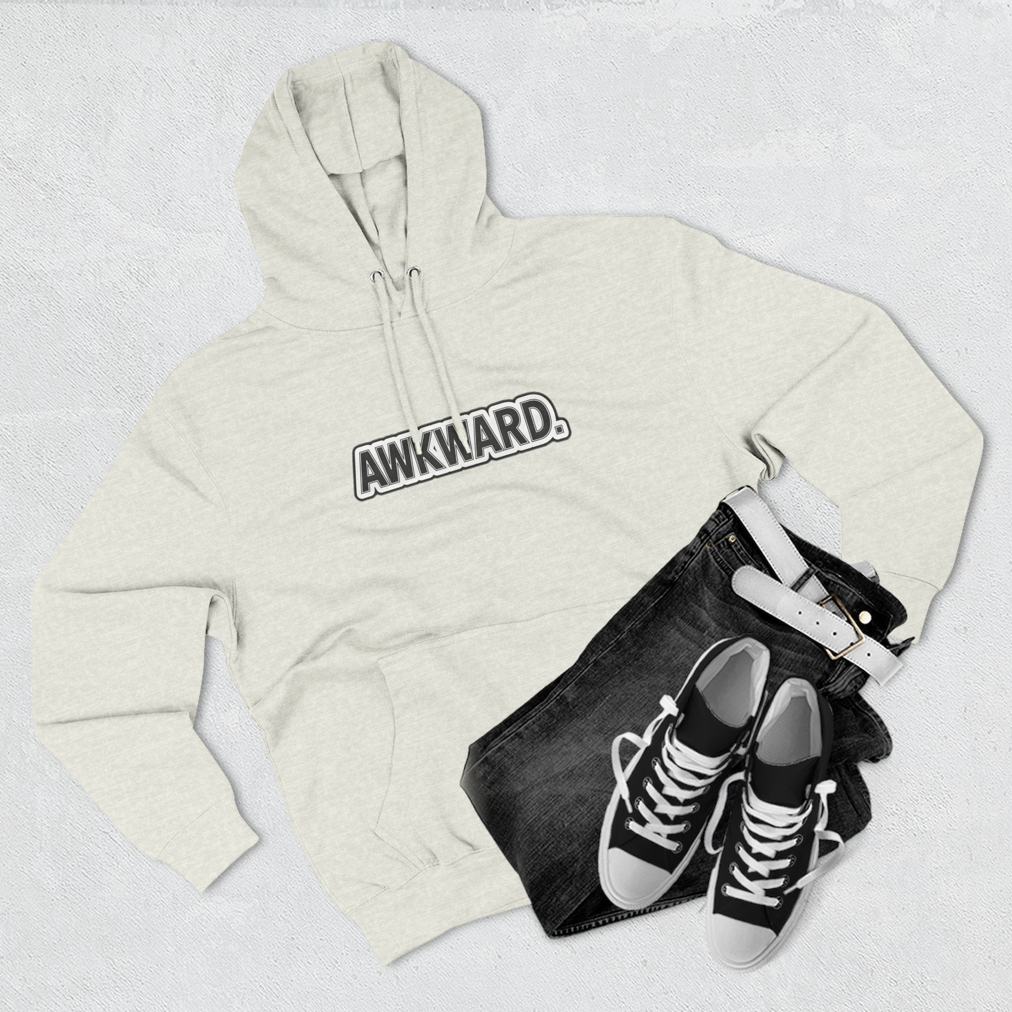 AWKWARD. Fleece Hoodie — Injured Dog Wheelchair 3D Streetwear