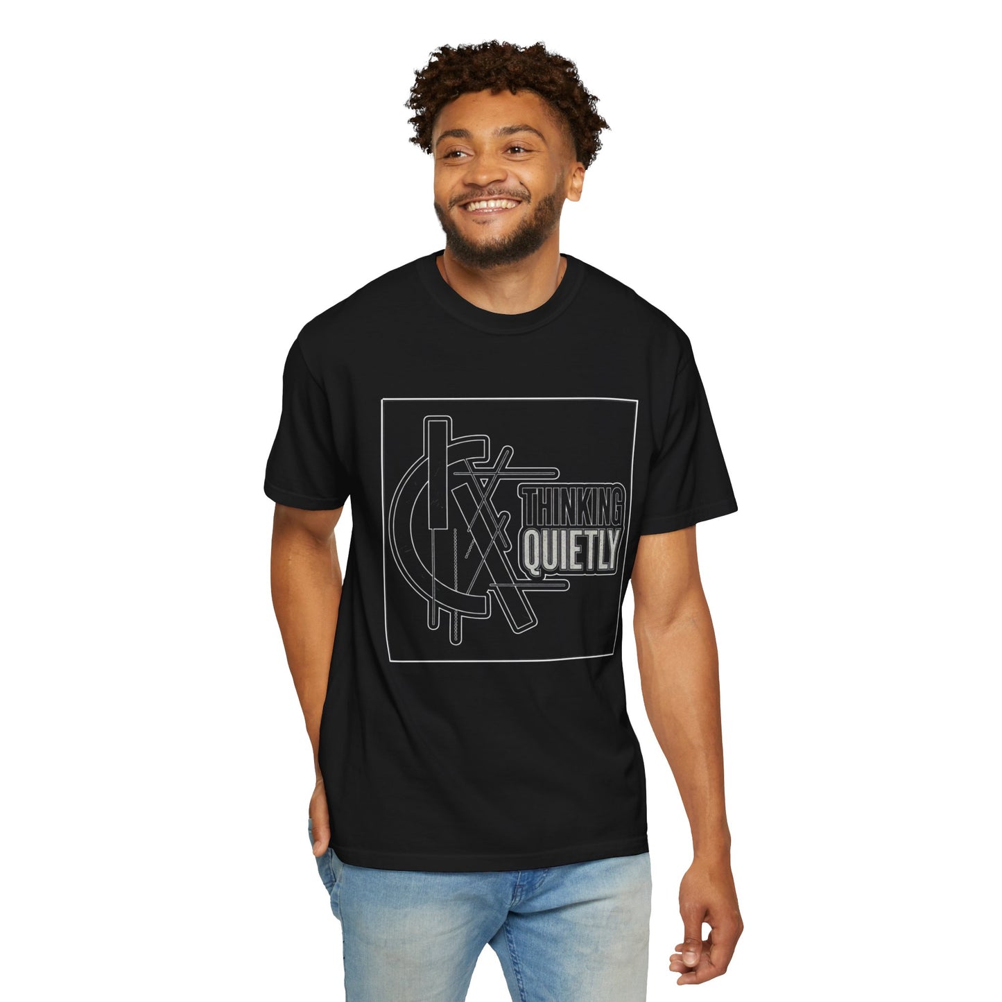 Thinking Quietly Graphic Tee | Abstract Minimalist Streetwear | Comfort Colors