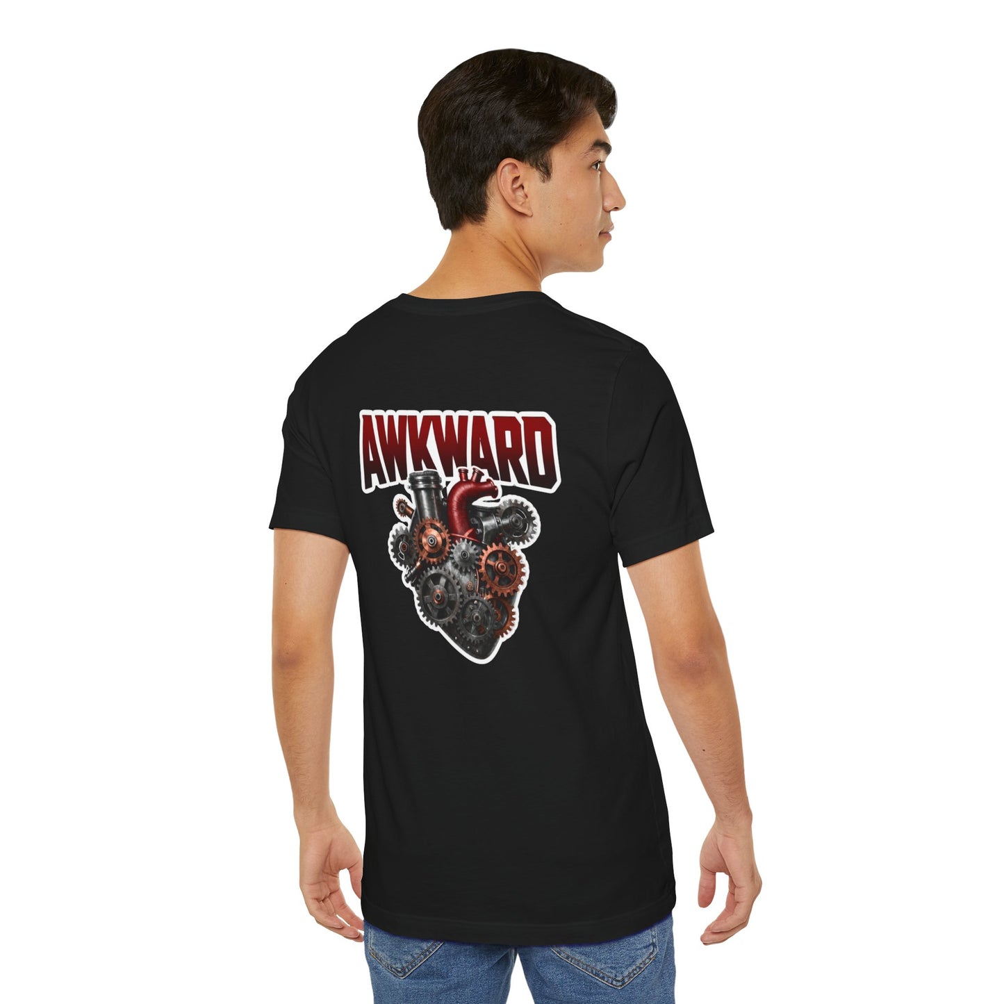 Steampunk 3D Mechanical Heart Tee — AWKWARD Back Graphic