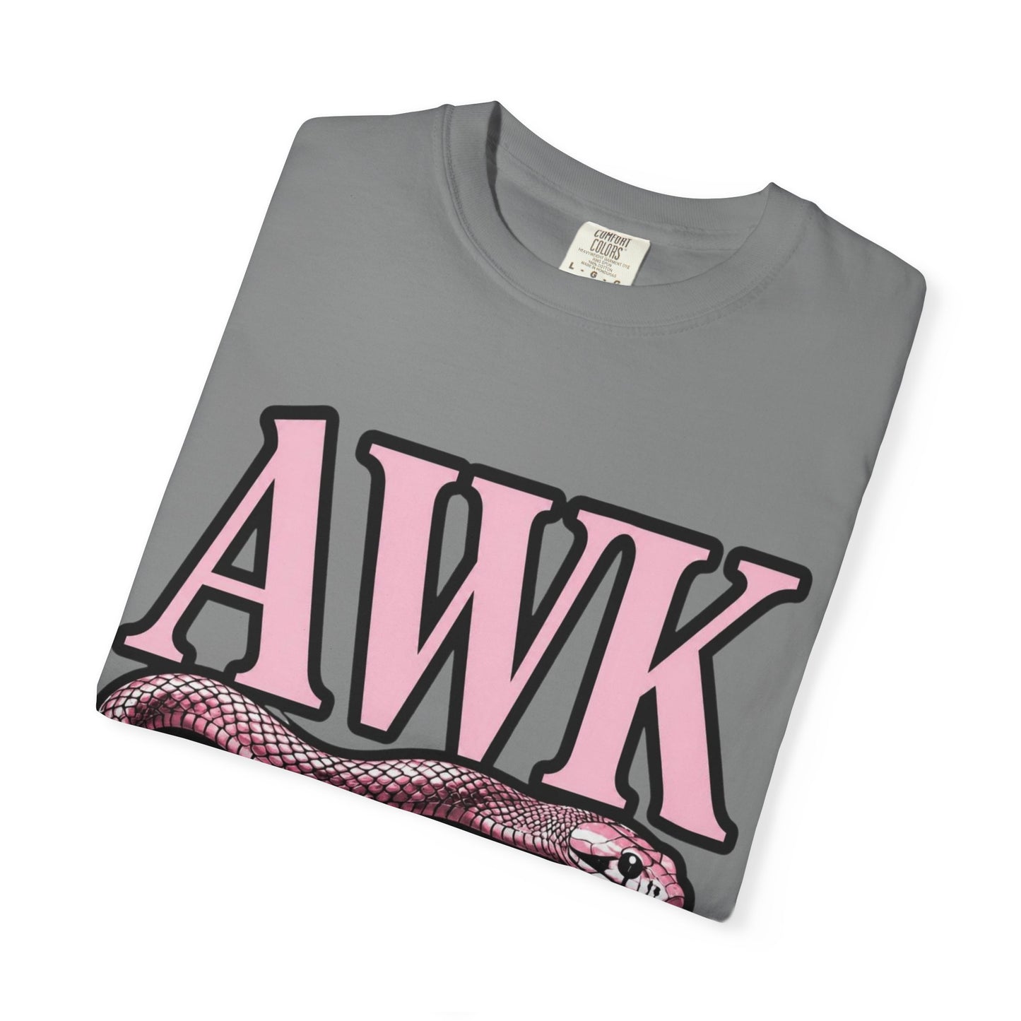 AWKWARD Snake Tee — Retro Pink Graphic T-Shirt for Her