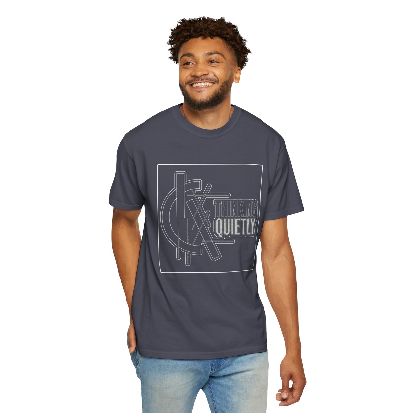 Thinking Quietly Graphic Tee | Abstract Minimalist Streetwear | Comfort Colors