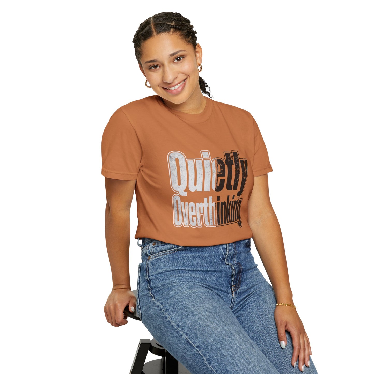 Quietly Overthinking Tee - Minimalist Edgy Streetwear | Comfort Colors