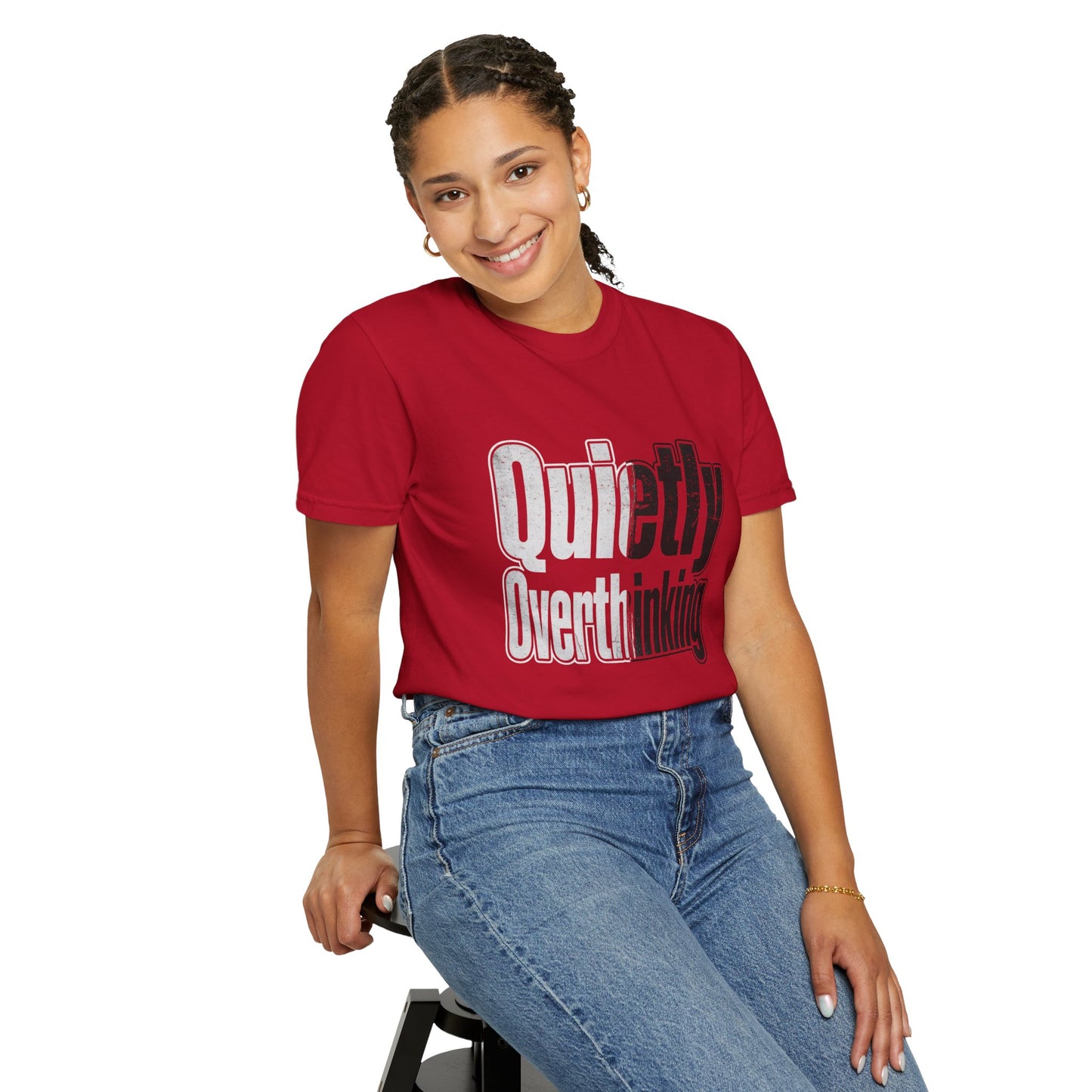 Quietly Overthinking Tee - Minimalist Edgy Streetwear | Comfort Colors