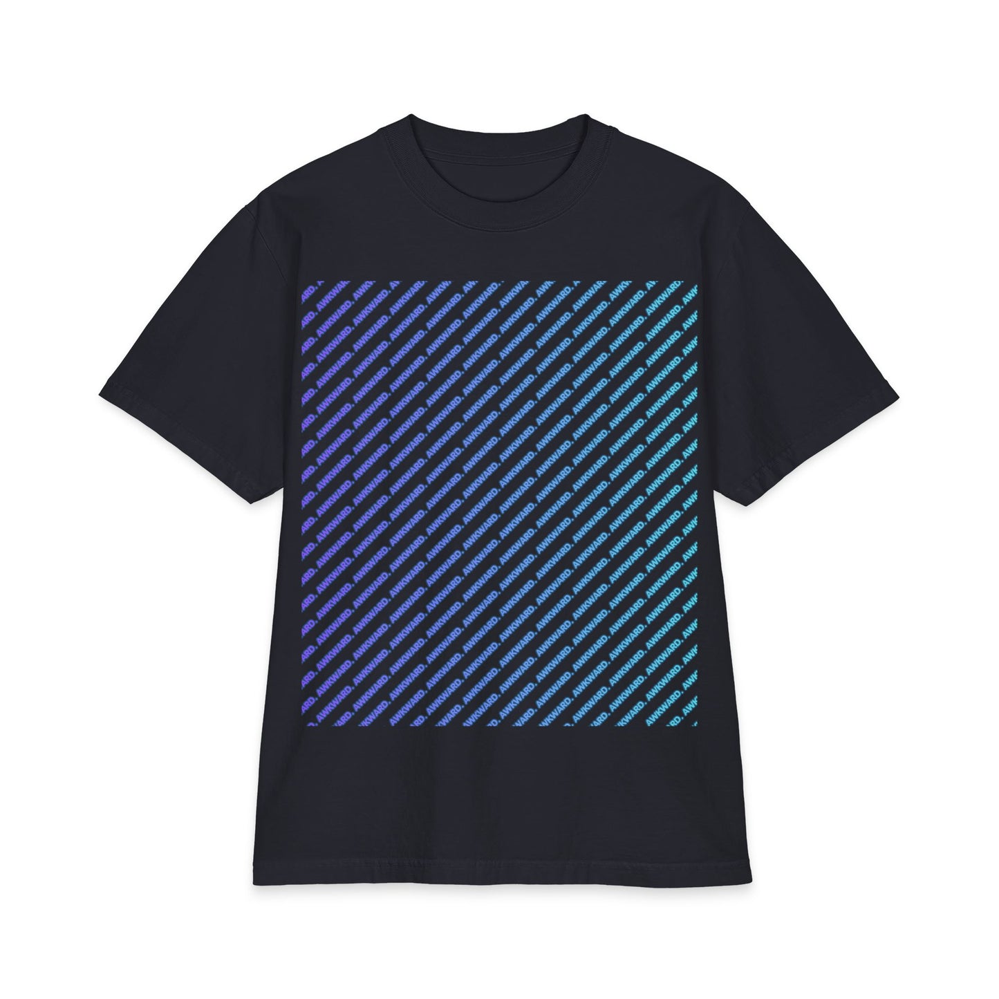 Glitch Stripe T-Shirt — Blue 'Do Not Disturb' Streetwear