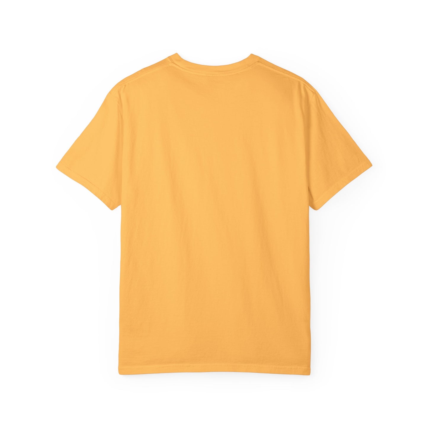 AWKWARD. Garment-Dyed Tee — Minimal Front, Neon Glitch Back