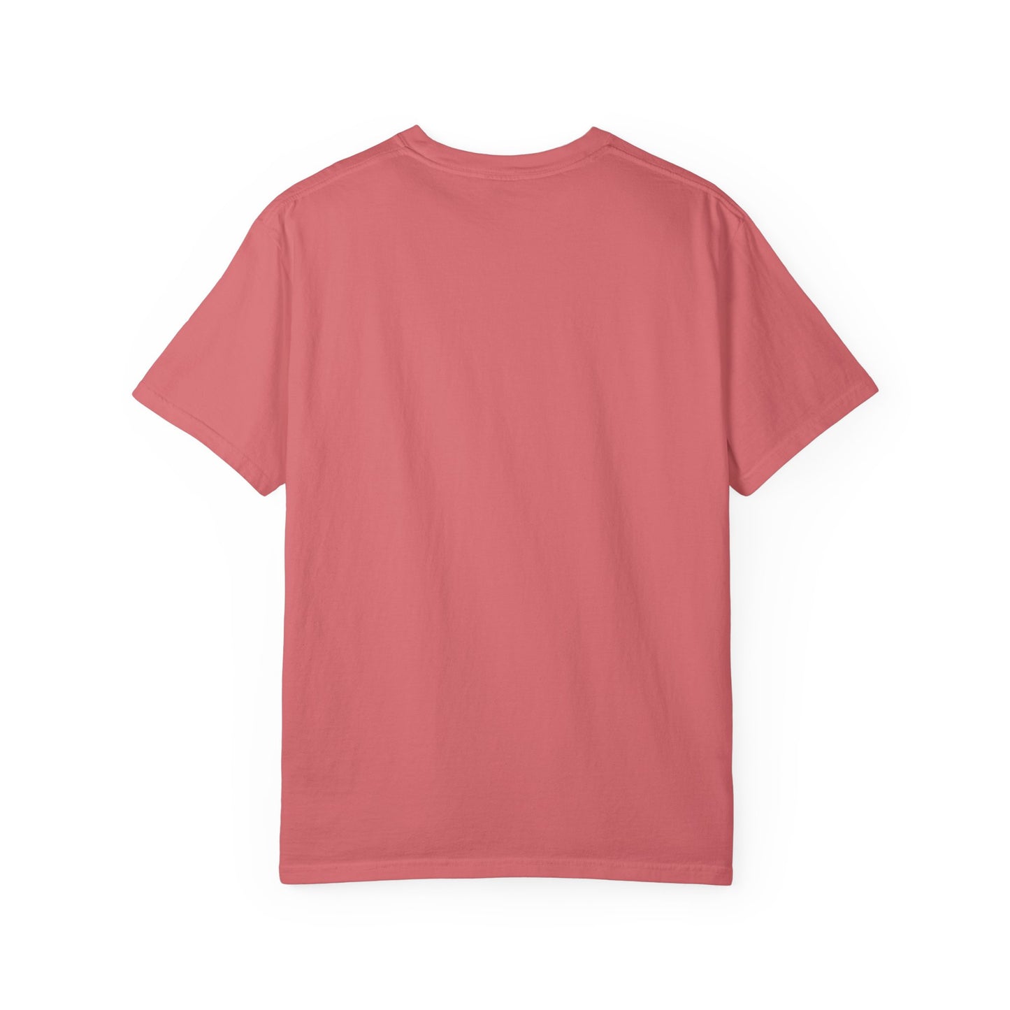 AWKWARD. Garment-Dyed Tee — Minimal Front, Neon Glitch Back