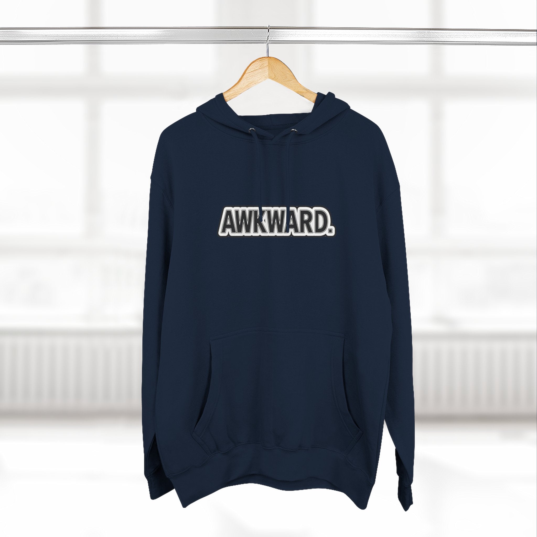 AWKWARD. Fleece Hoodie — Injured Dog Wheelchair 3D Streetwear