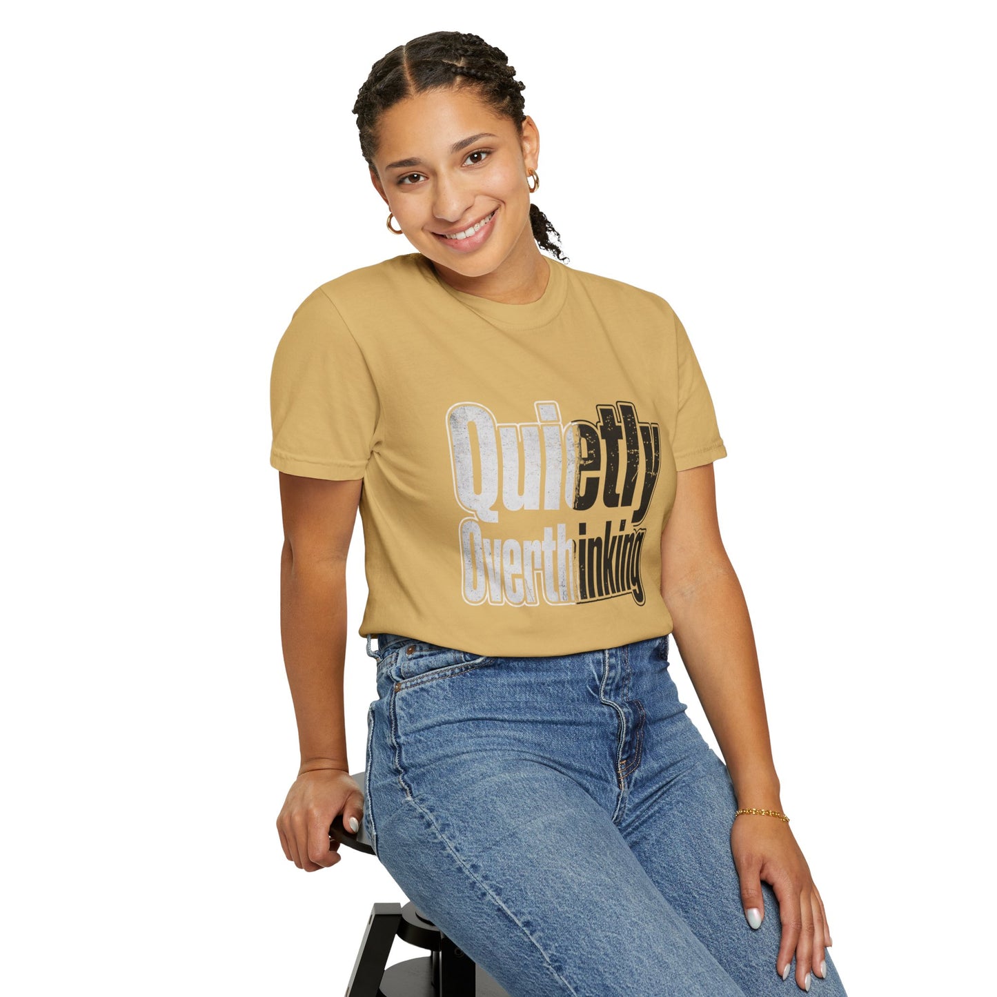 Quietly Overthinking Tee - Minimalist Edgy Streetwear | Comfort Colors