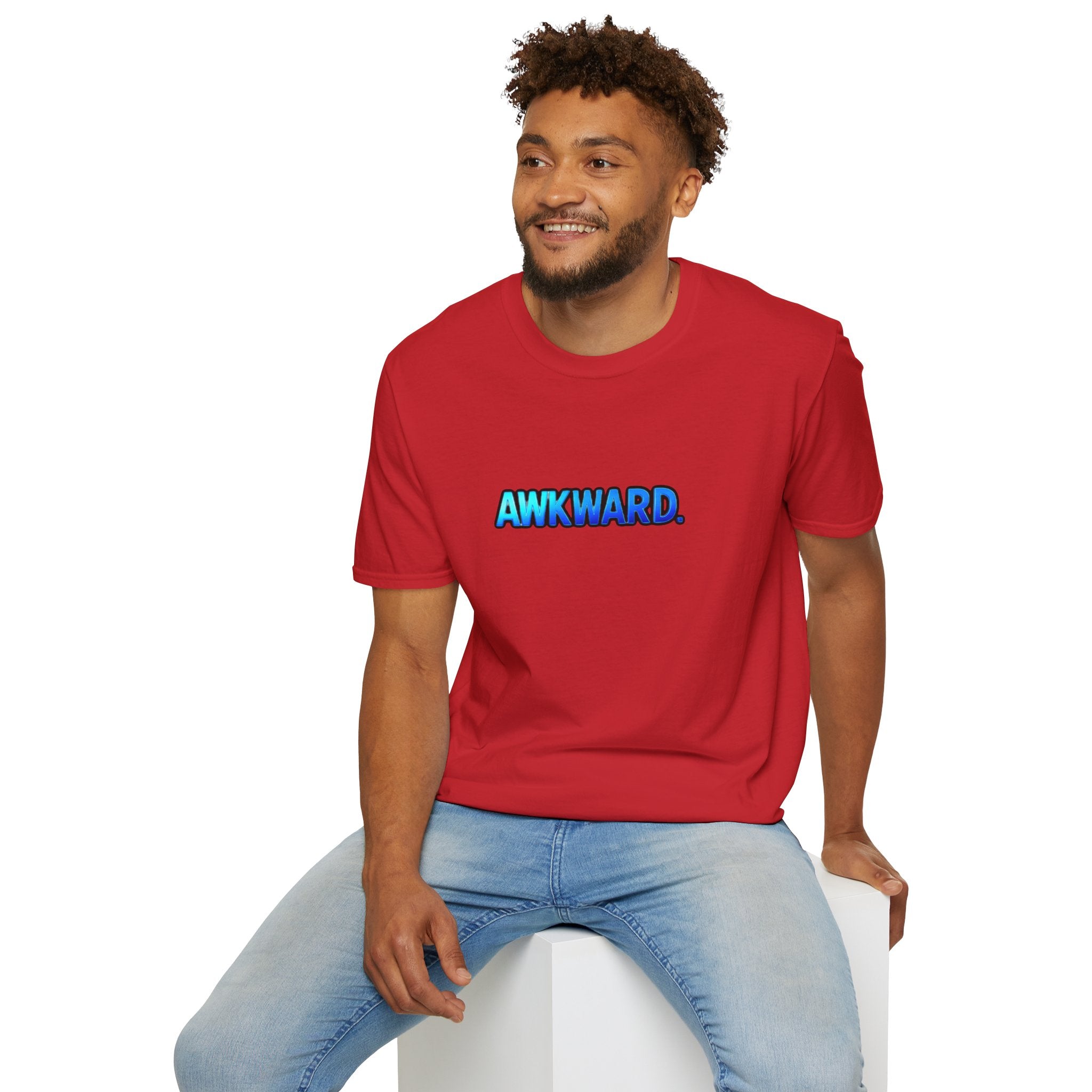 AWKWARD Tee — 3D Injured Red Dog in Wheelchair, Dark Humor Streetwear