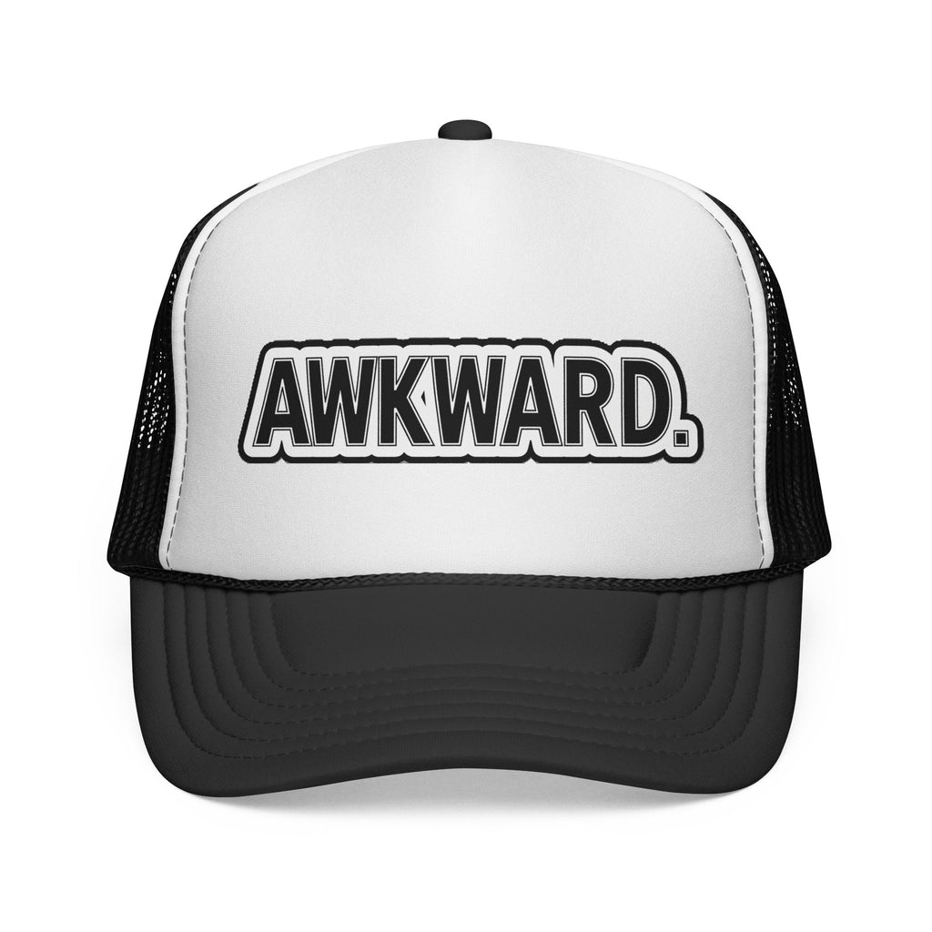 AWKWARD. Trucker Cap — Y2K Streetwear Mesh Snapback for Introverts & Bad Hair Days