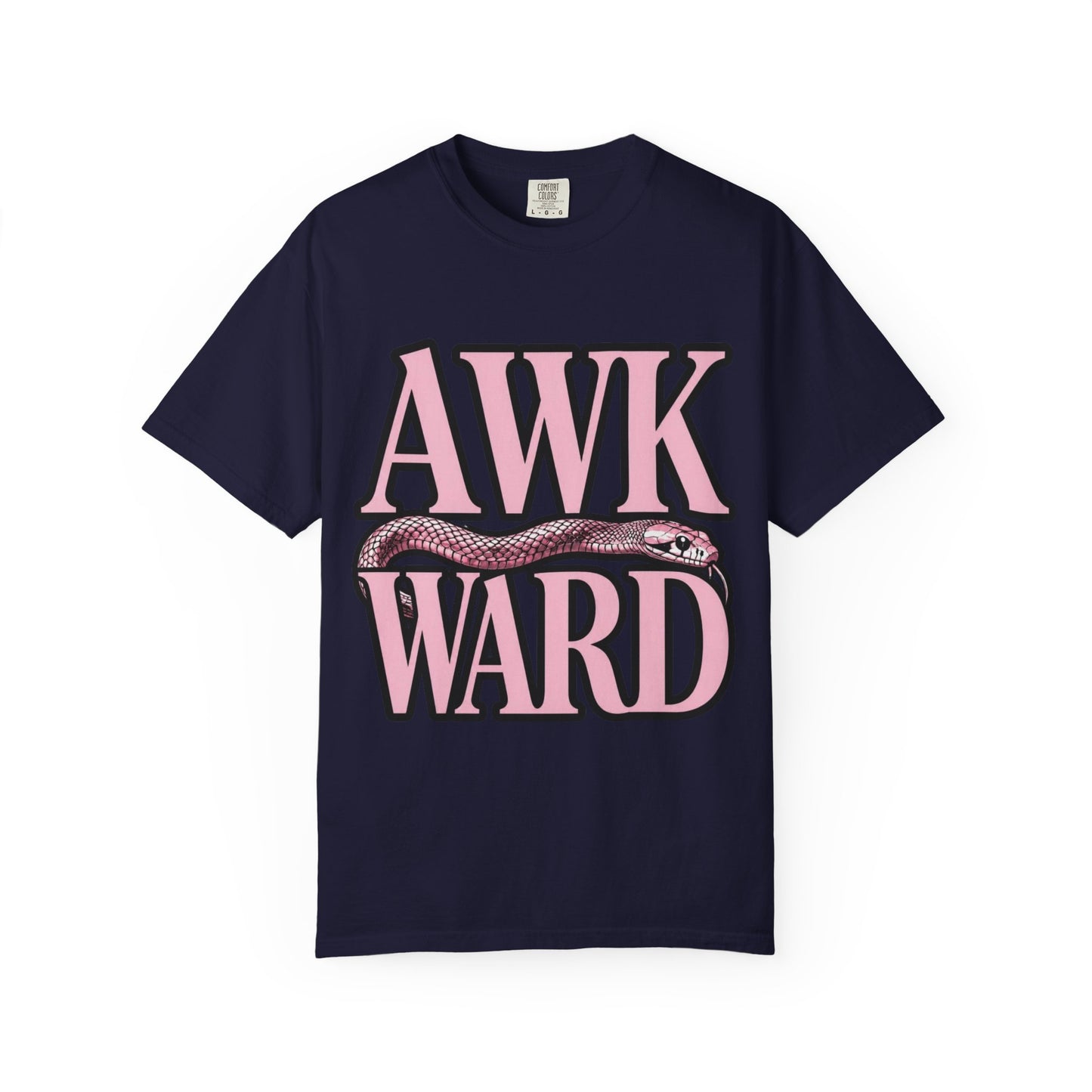 AWKWARD Snake Tee — Retro Pink Graphic T-Shirt for Her