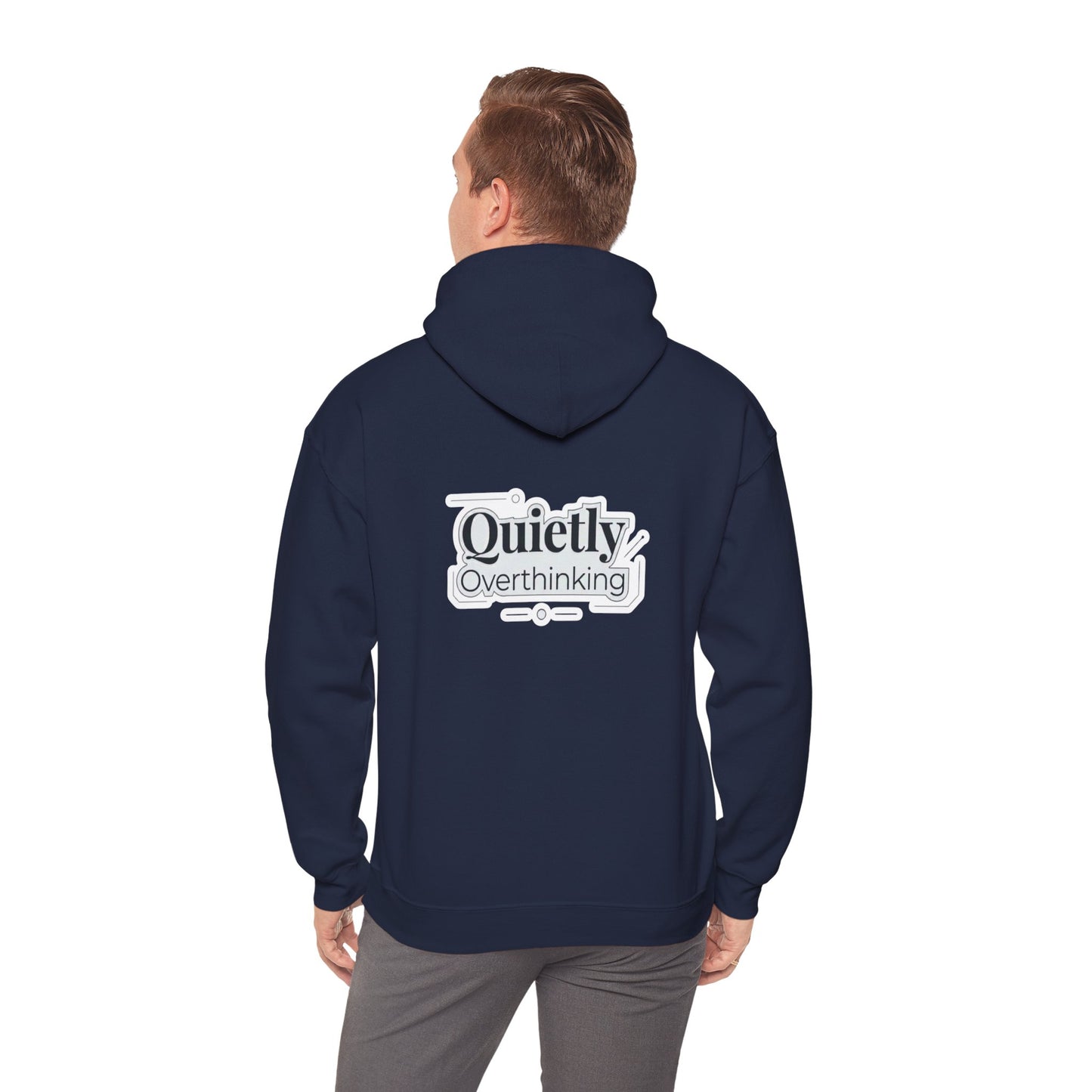 Quietly Overthinking Hoodie | Minimalist Abstract Streetwear | Gildan Heavy Blend