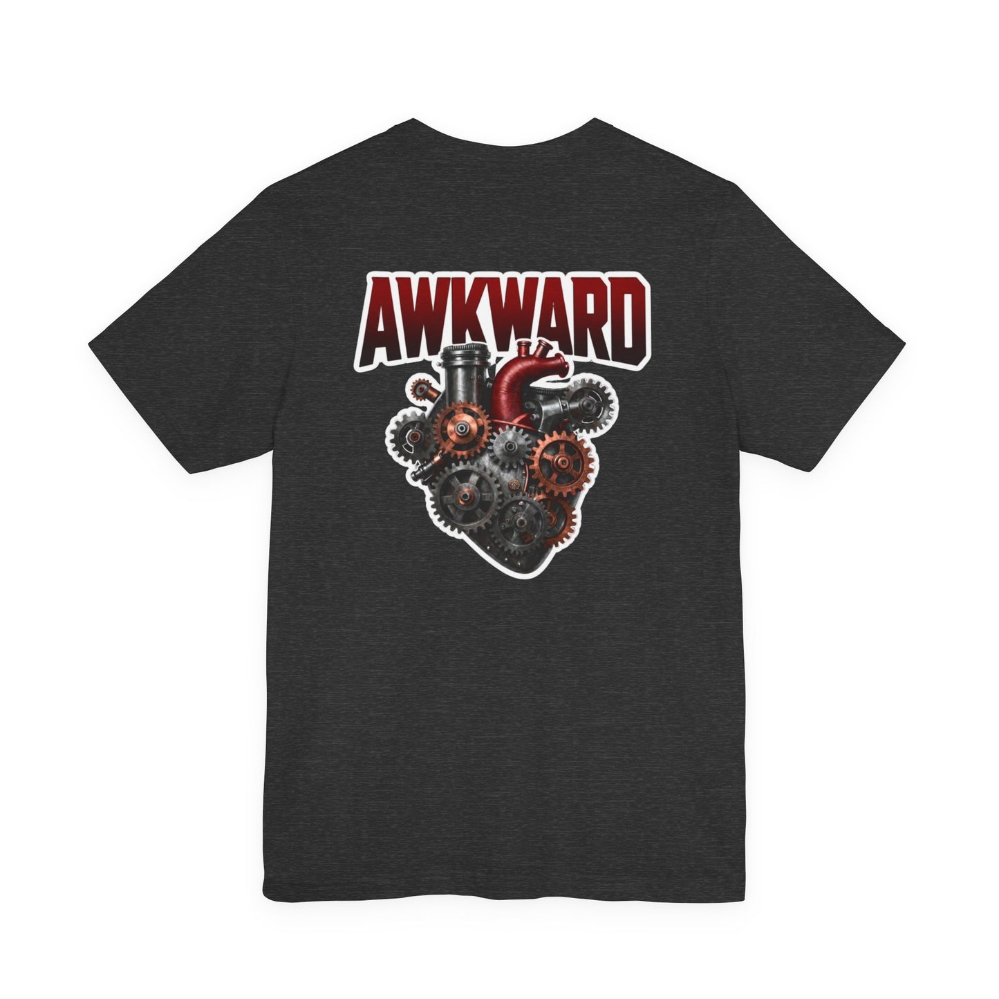 Steampunk 3D Mechanical Heart Tee — AWKWARD Back Graphic