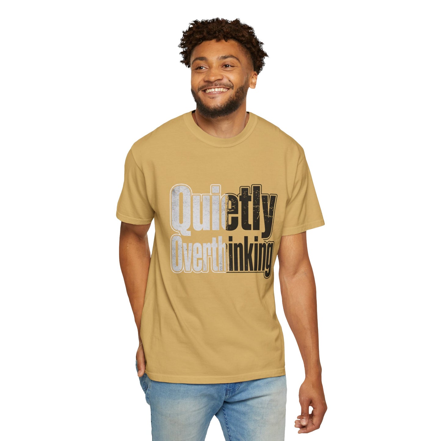 Quietly Overthinking Tee - Minimalist Edgy Streetwear | Comfort Colors