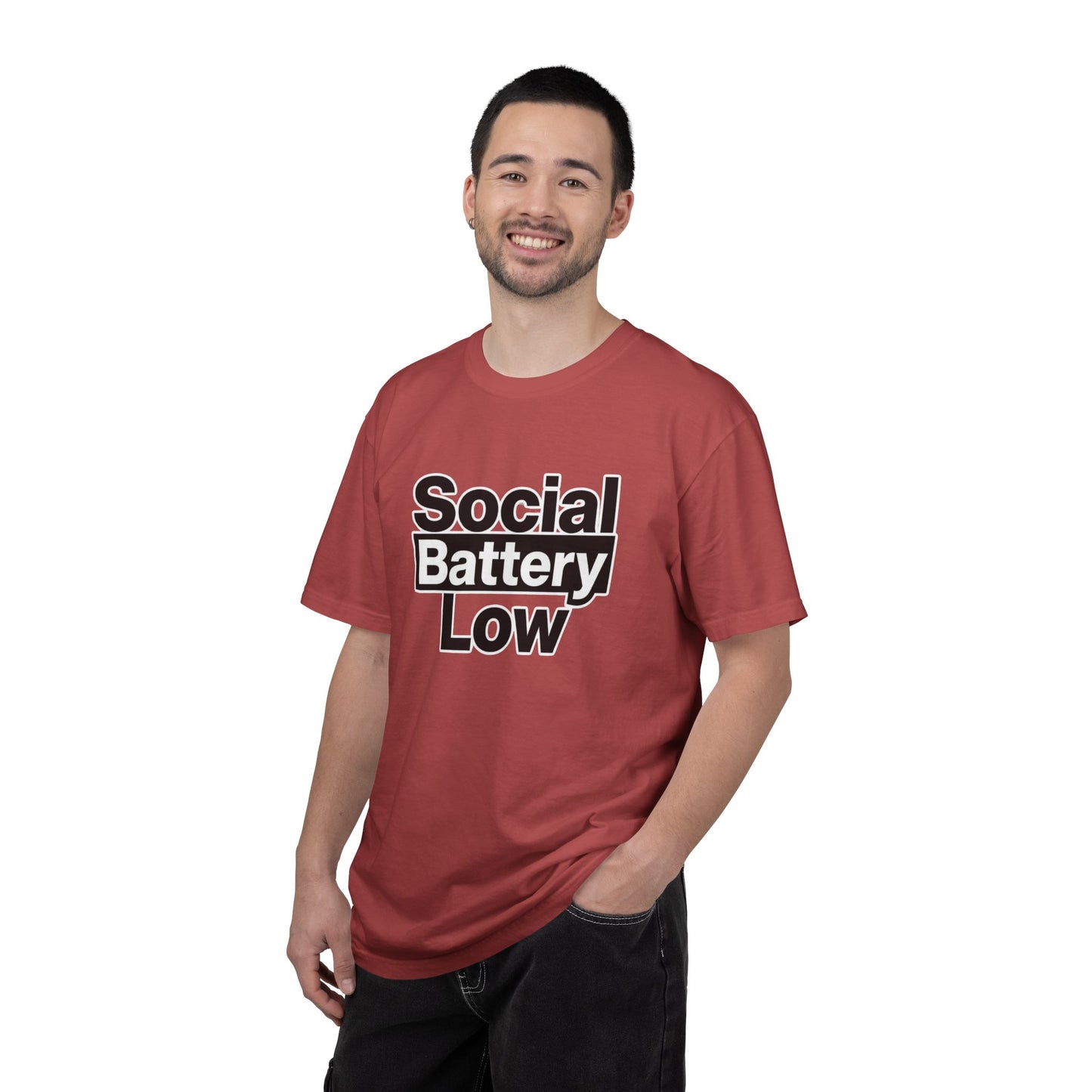 Social Battery Low Tee - Minimalist Edgy Streetwear | Comfort Colors