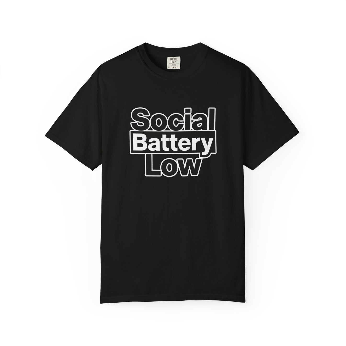 Social Battery Low Tee - Minimalist Edgy Streetwear | Comfort Colors