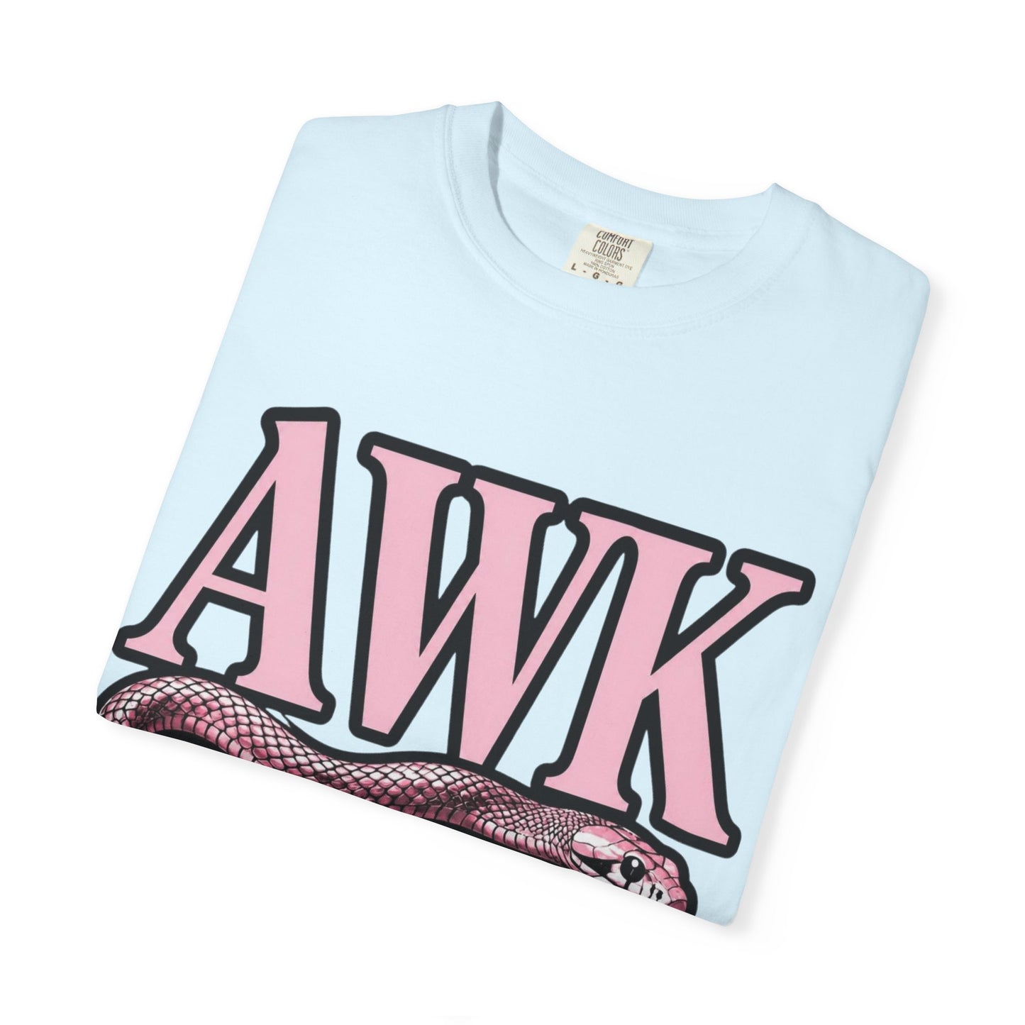 AWKWARD Snake Tee — Retro Pink Graphic T-Shirt for Her