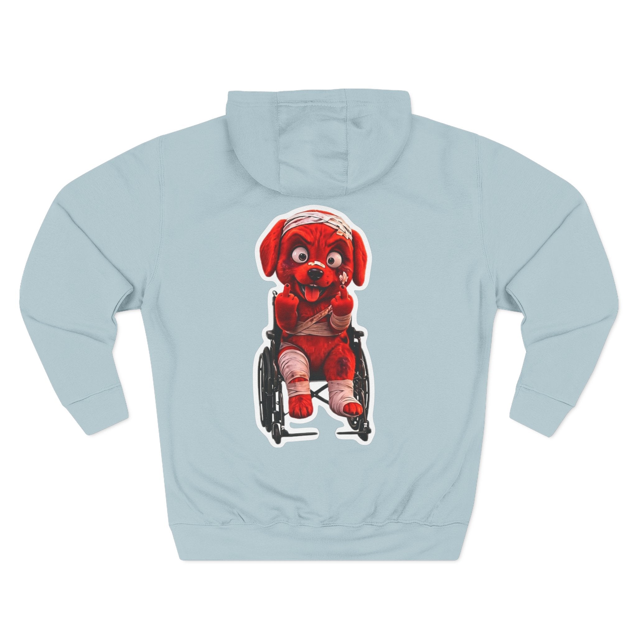 AWKWARD. Fleece Hoodie — Injured Dog Wheelchair 3D Streetwear