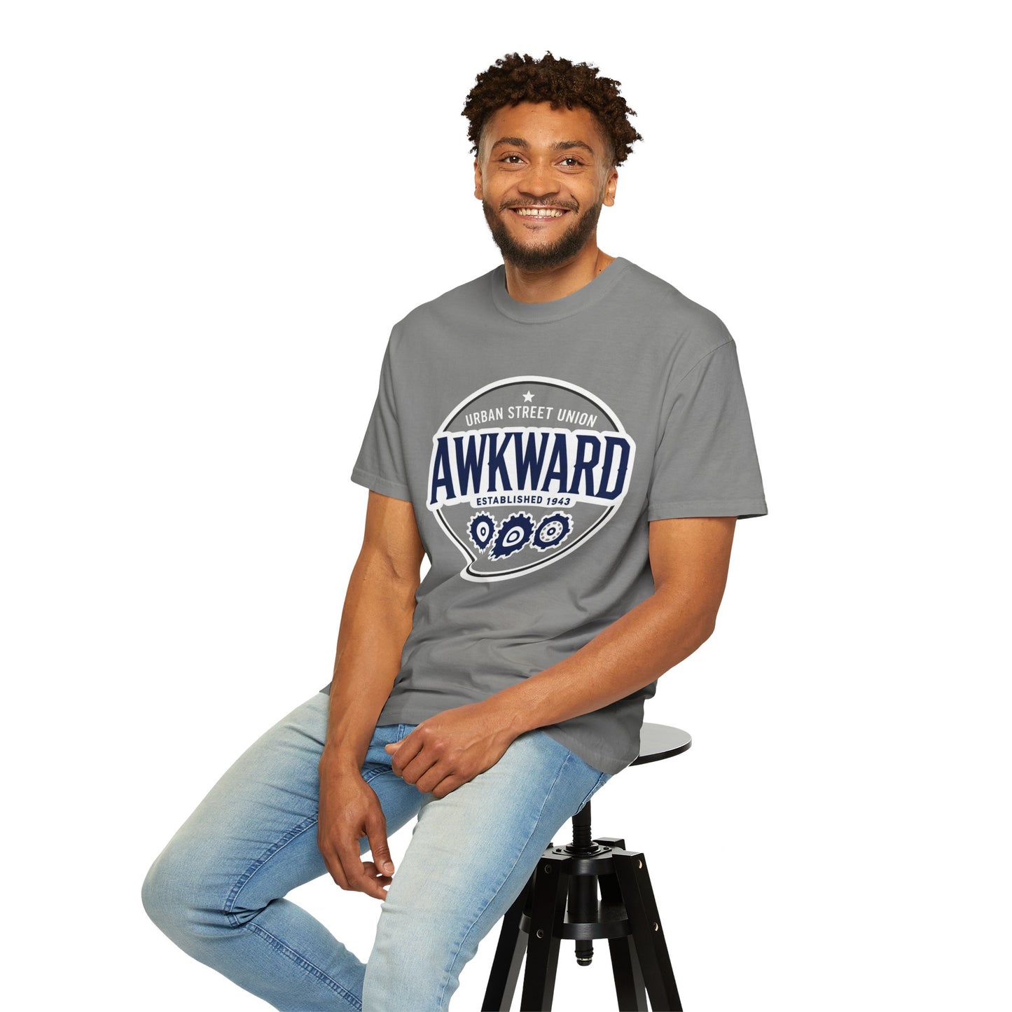 Awkward Vintage Logo T-Shirt — 'Established 1943' Graphic Tee