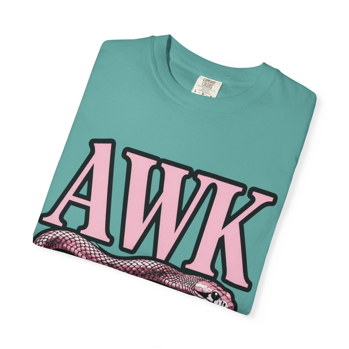 AWKWARD Snake Tee — Retro Pink Graphic T-Shirt for Her