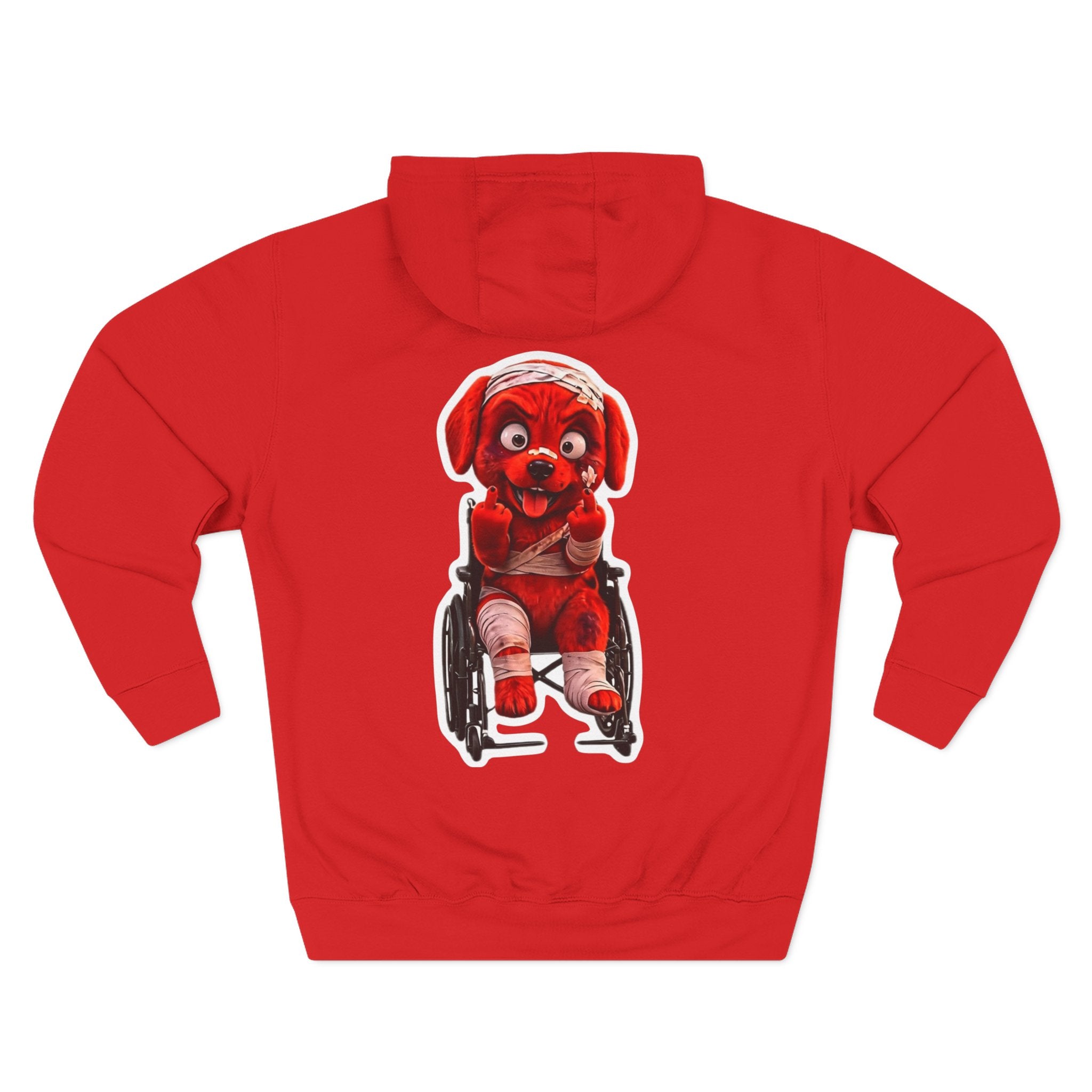 AWKWARD. Fleece Hoodie — Injured Dog Wheelchair 3D Streetwear