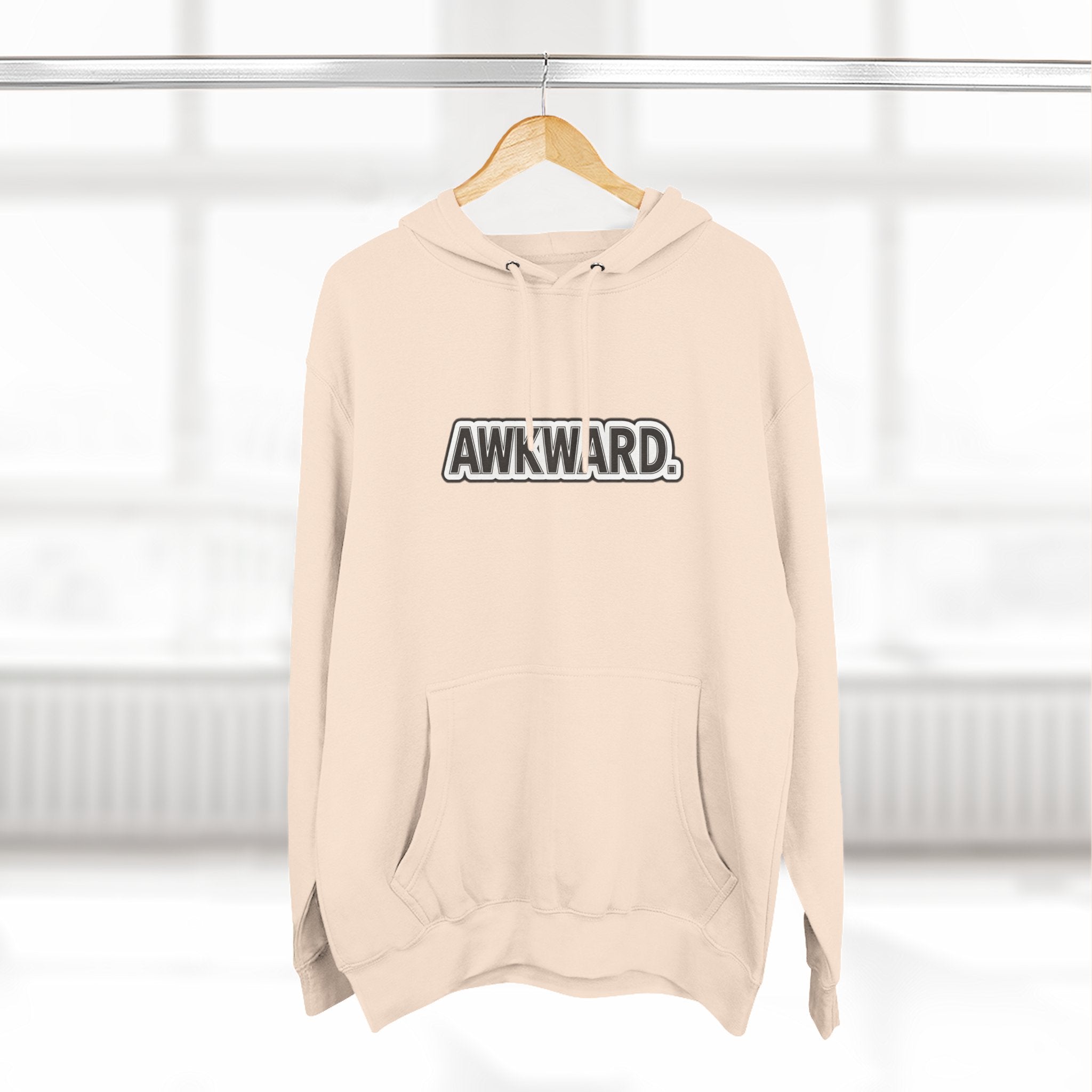 AWKWARD. Fleece Hoodie — Injured Dog Wheelchair 3D Streetwear