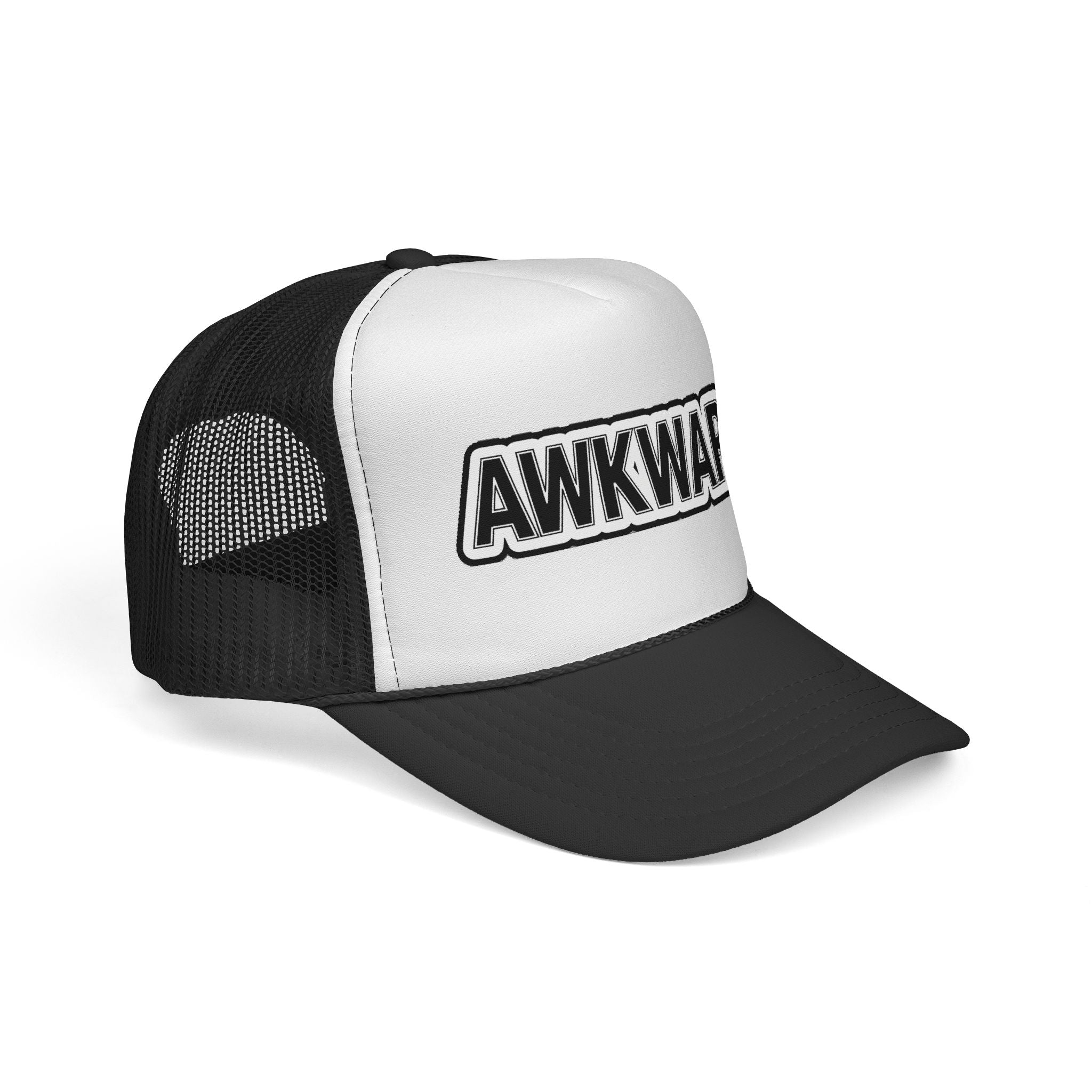AWKWARD. Trucker Cap — Y2K Streetwear Mesh Snapback for Introverts & Bad Hair Days