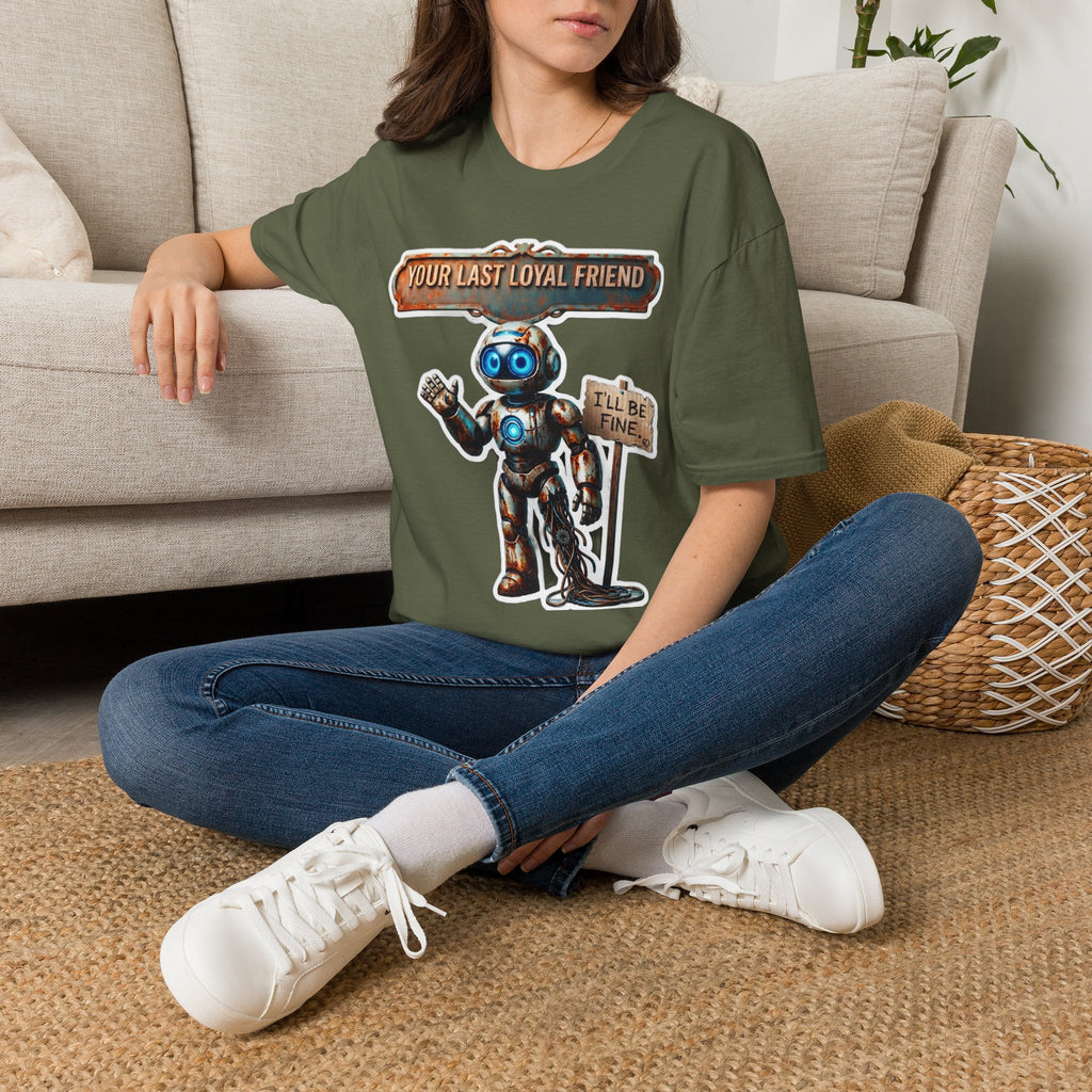 YOUR LAST LOYAL FRIEND Robot T-Shirt — 3D Retro Robot Graphic for Tech Lovers