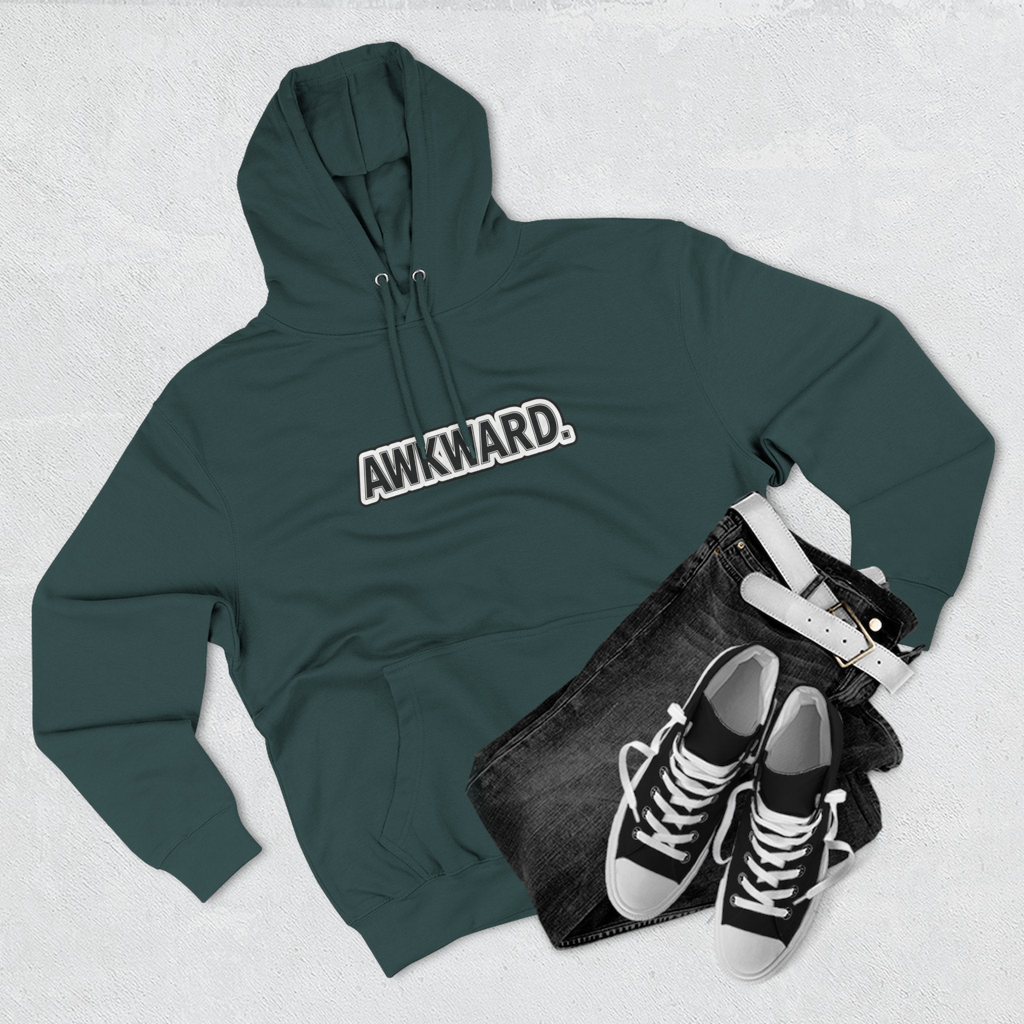 AWKWARD. Fleece Hoodie — Injured Dog Wheelchair 3D Streetwear