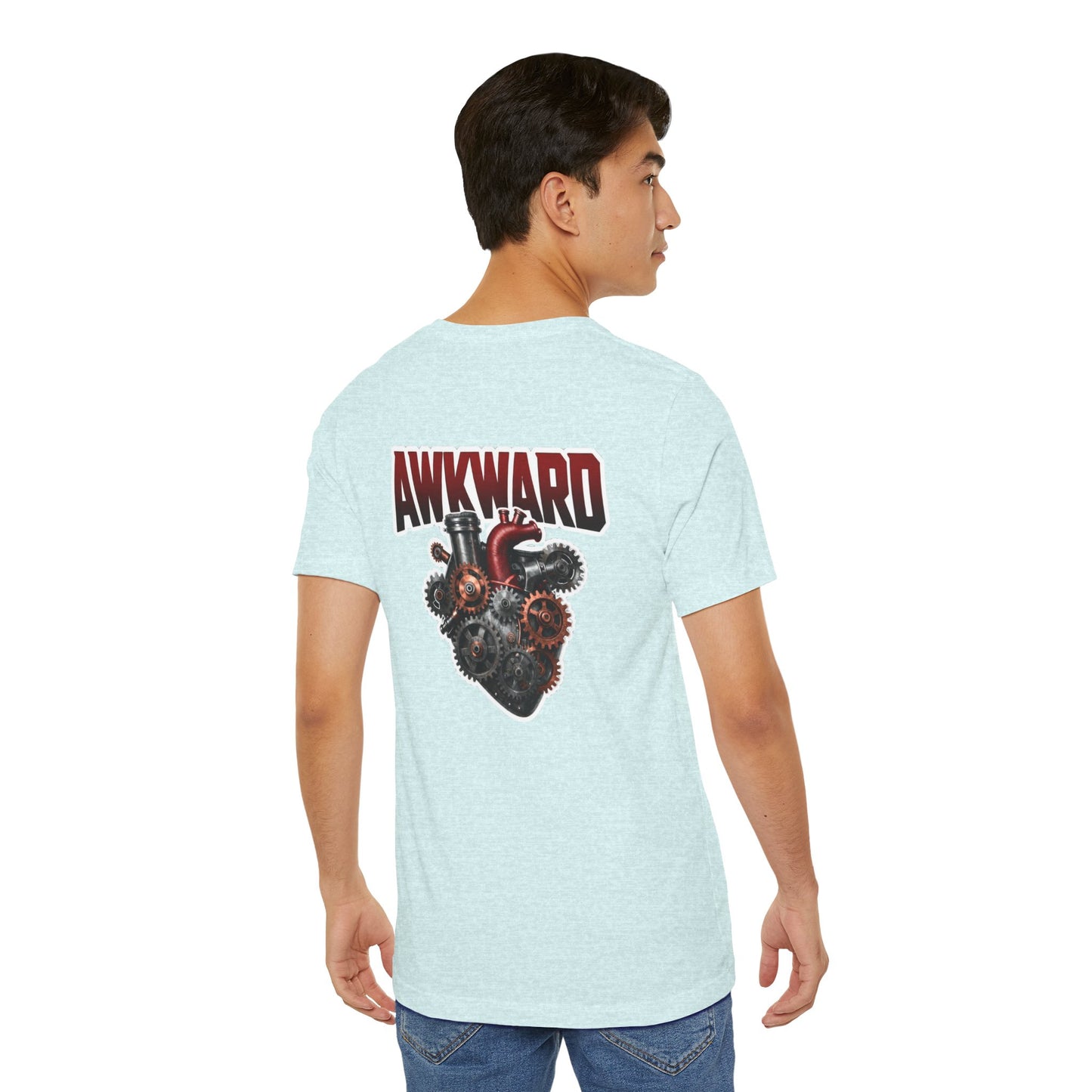 Steampunk 3D Mechanical Heart Tee — AWKWARD Back Graphic