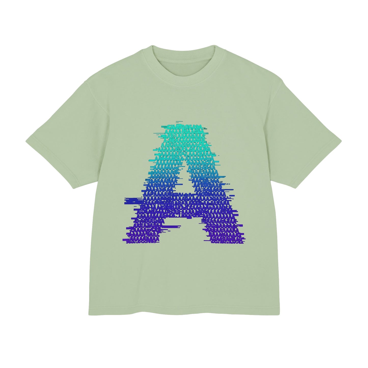 Awkward 'A' Glitch Tee — Teal-to-Purple Streetwear for Introverts