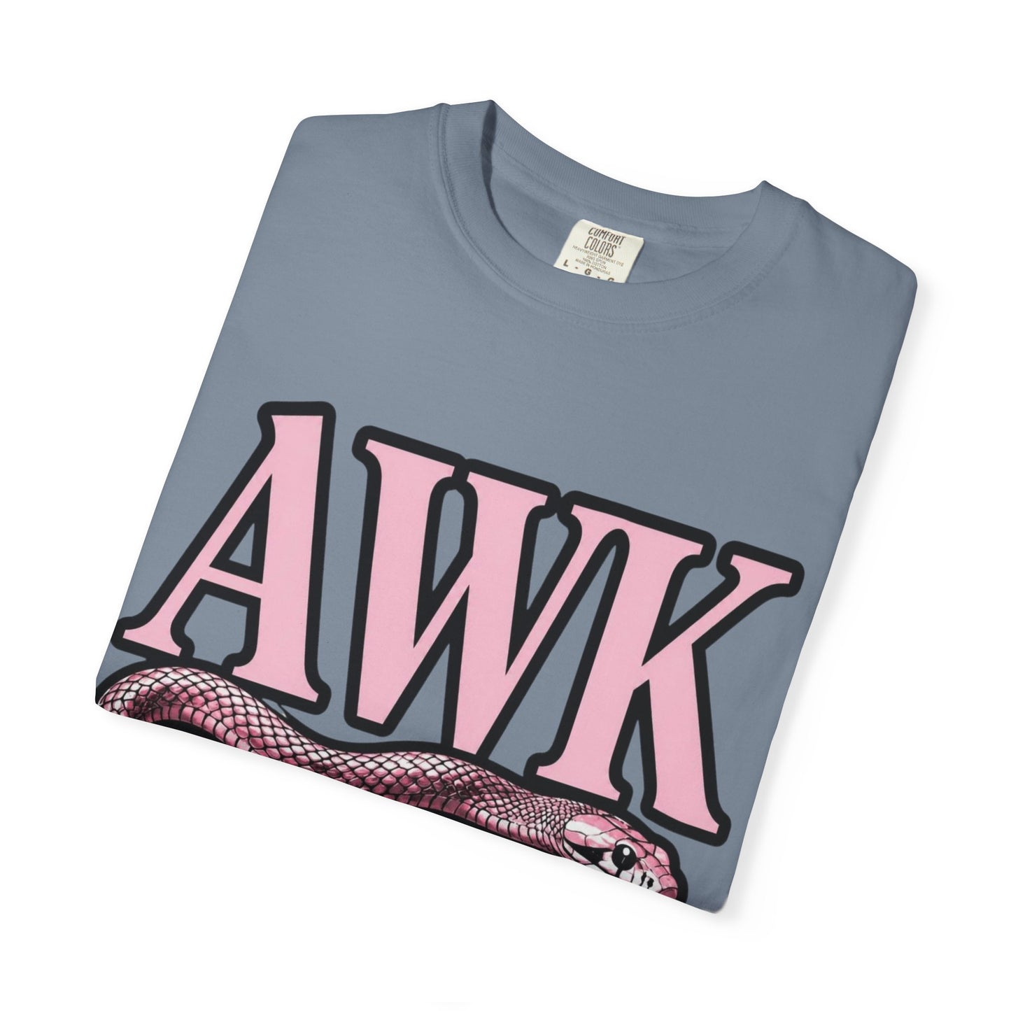 AWKWARD Snake Tee — Retro Pink Graphic T-Shirt for Her